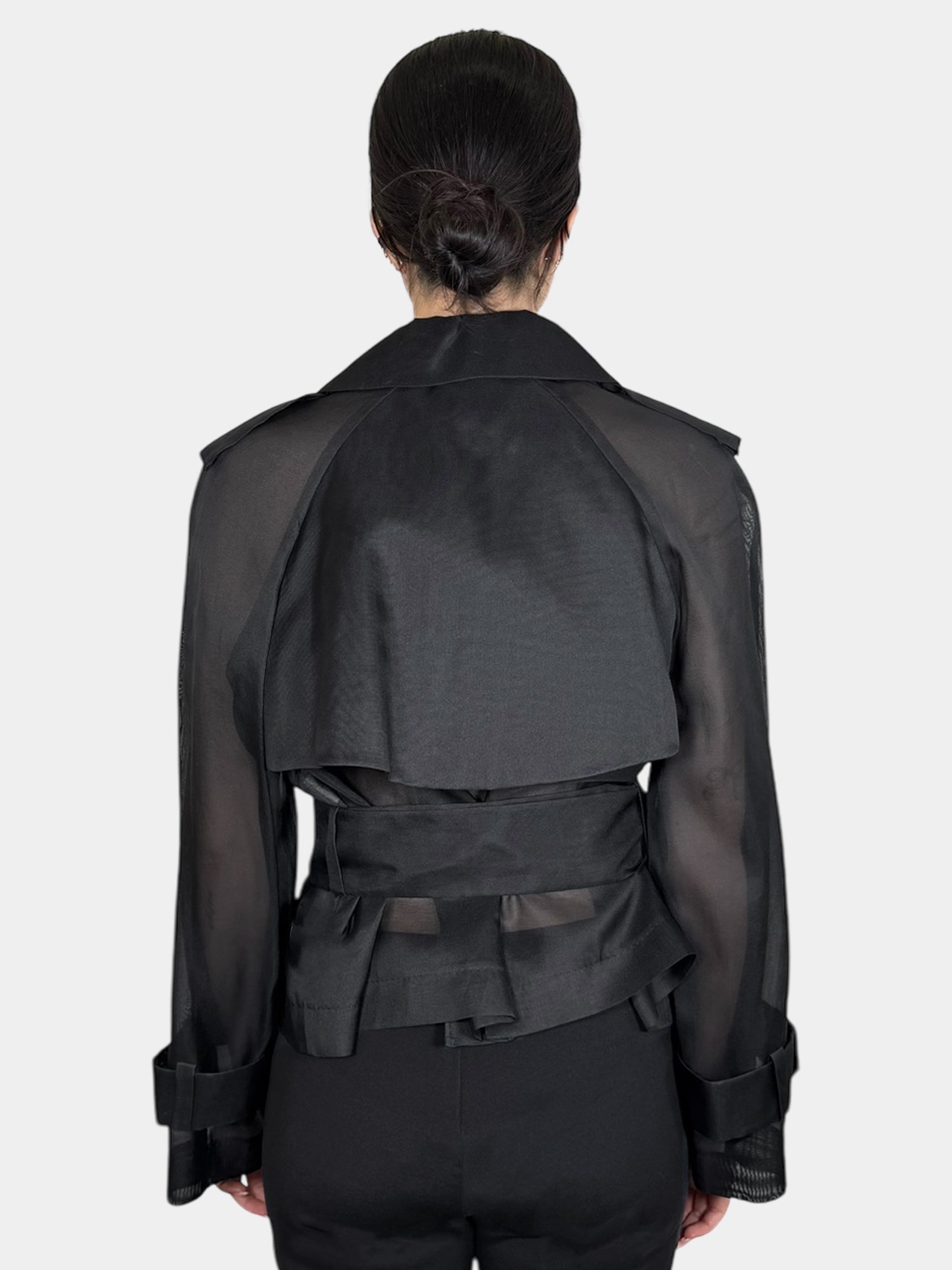 Silk Sheer Wrap Jacket - Size 36