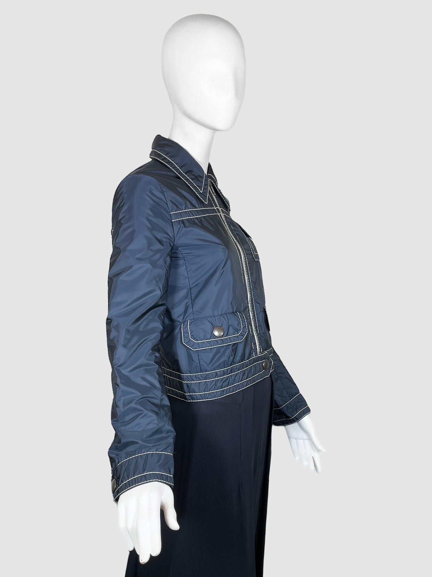 Nylon Quilted Zip-Up Jacket - Size 38