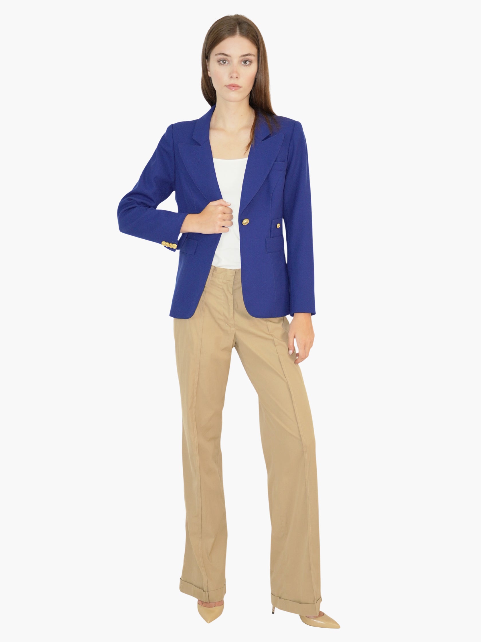 Wool Single-Button Blazer