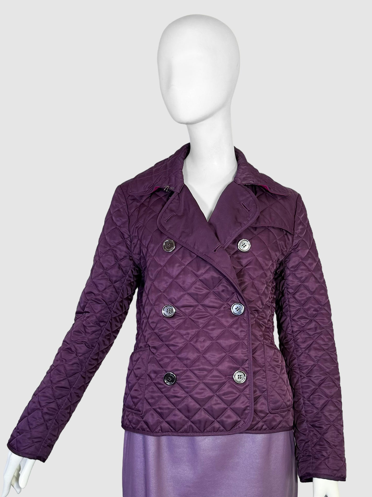 Burberry Quilted Double-Breasted Jacket - Size M
