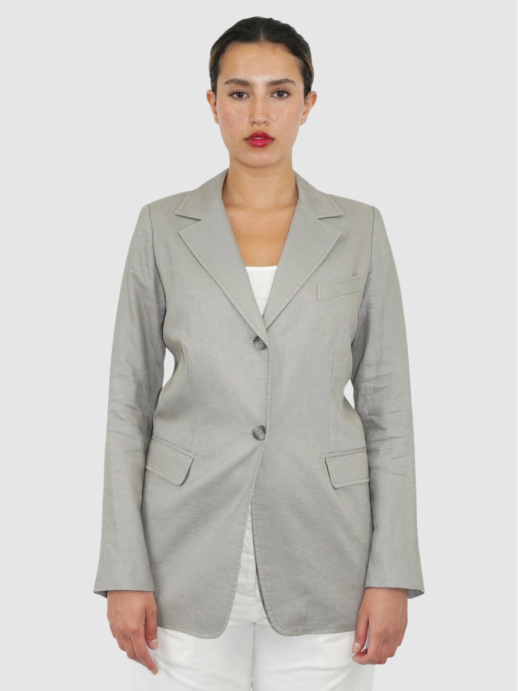 Single-Breasted Linen Blazer