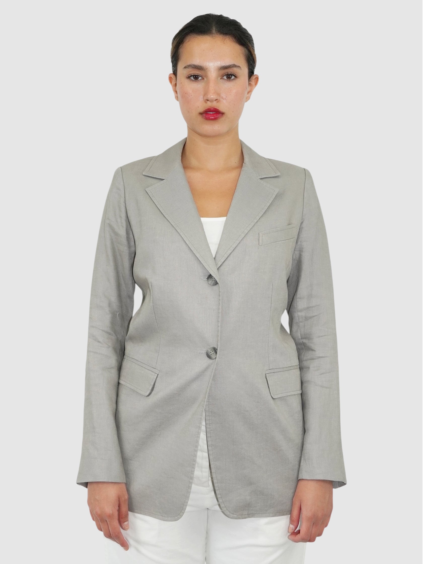 Single-Breasted Linen Blazer