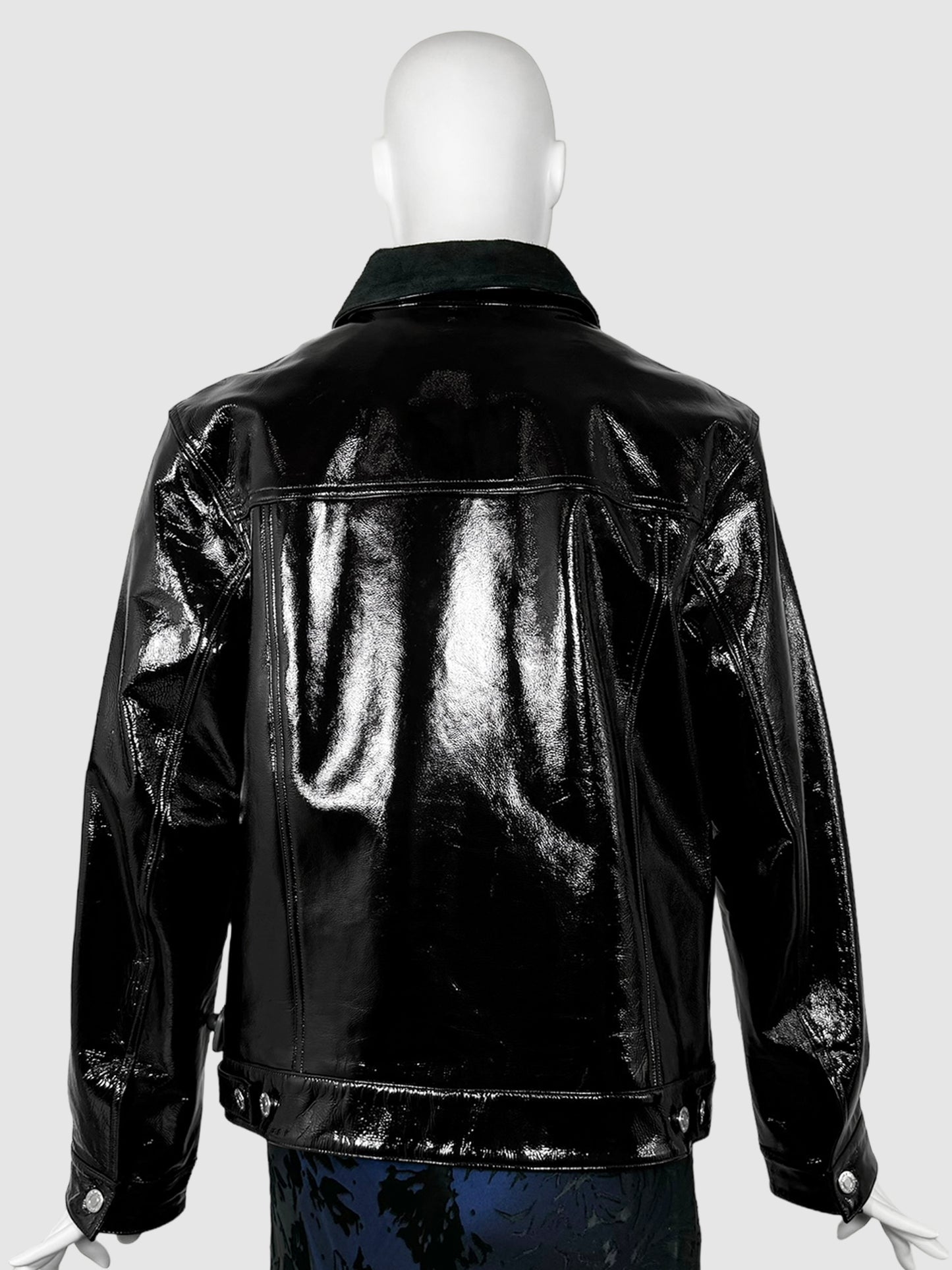 Patent Leather Trucker Jacket - Size M