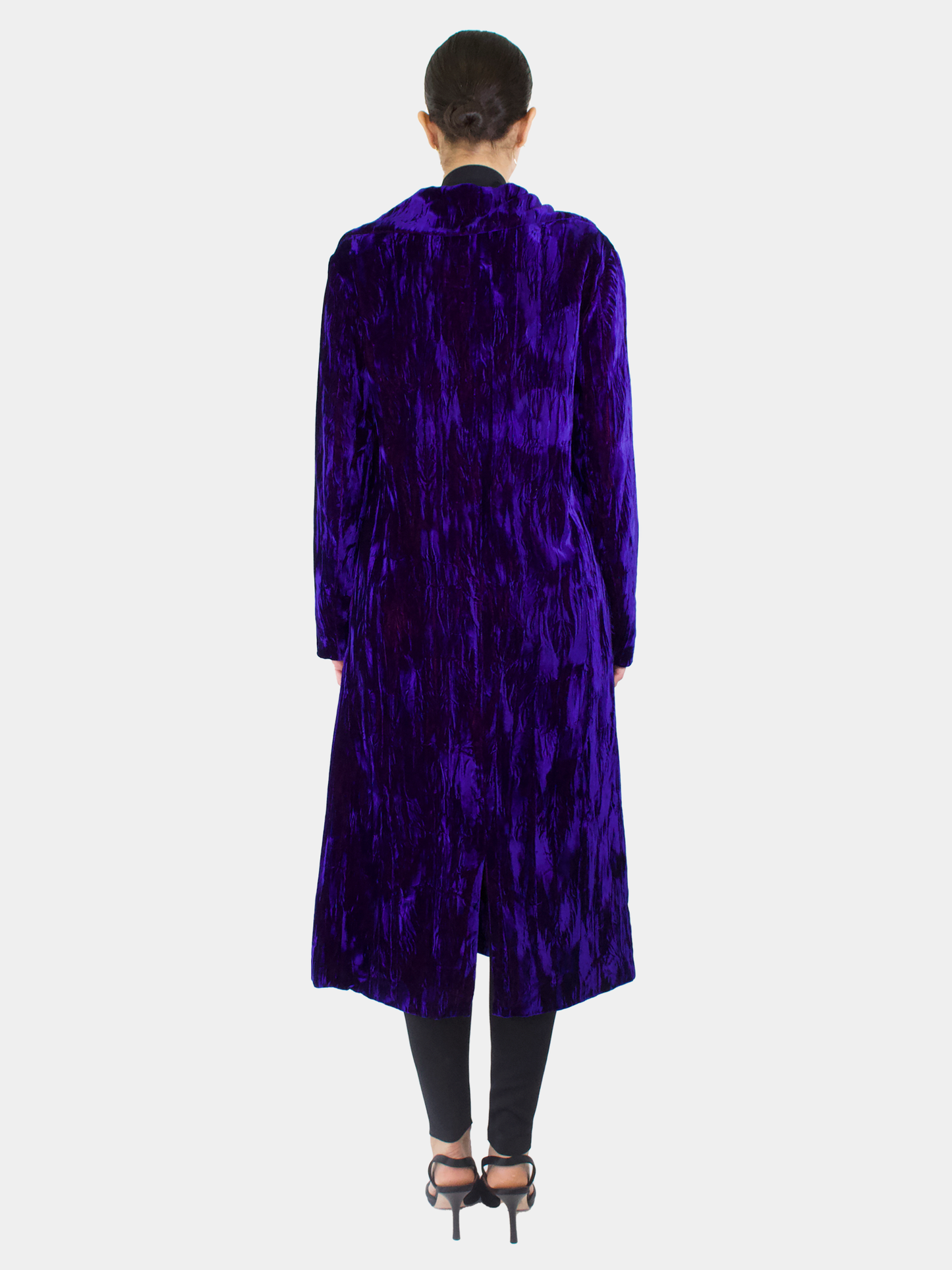 Velvet Two-Tone Long Flame Coat - Size M