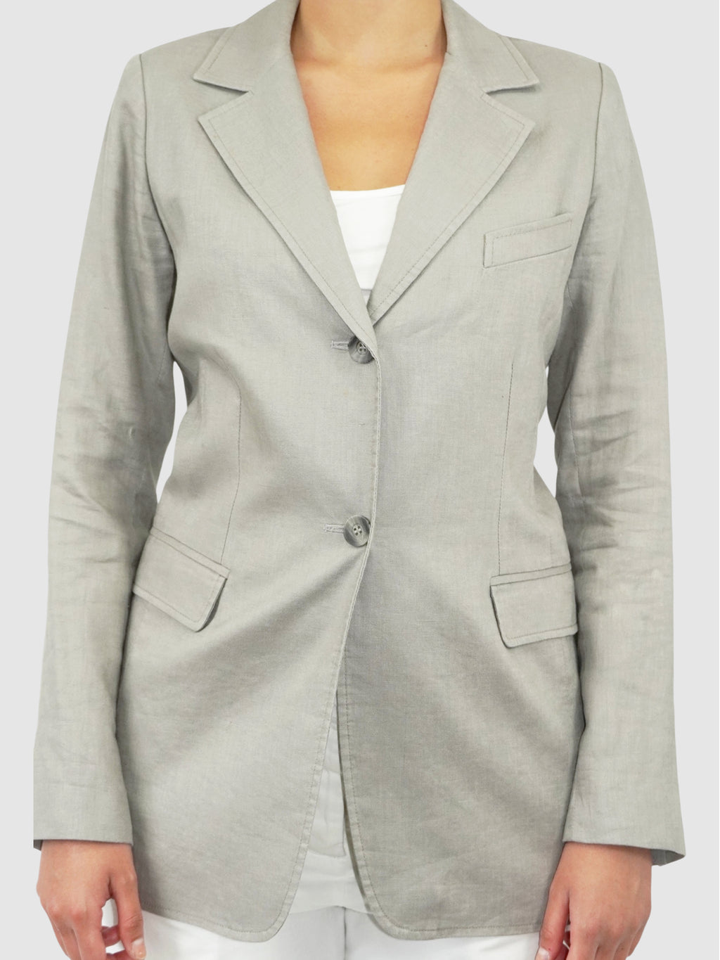 Single-Breasted Linen Blazer