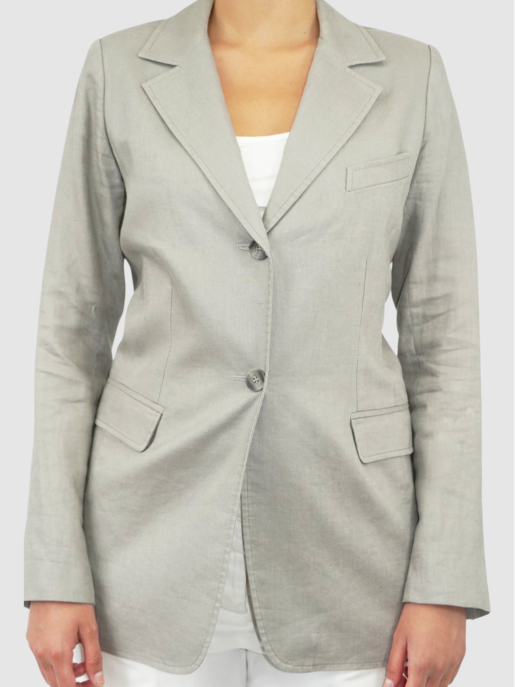 Single-Breasted Linen Blazer