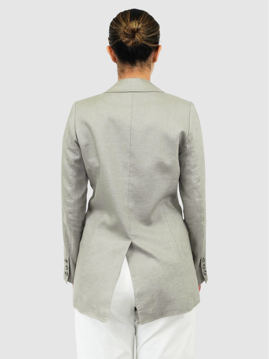 Single-Breasted Linen Blazer