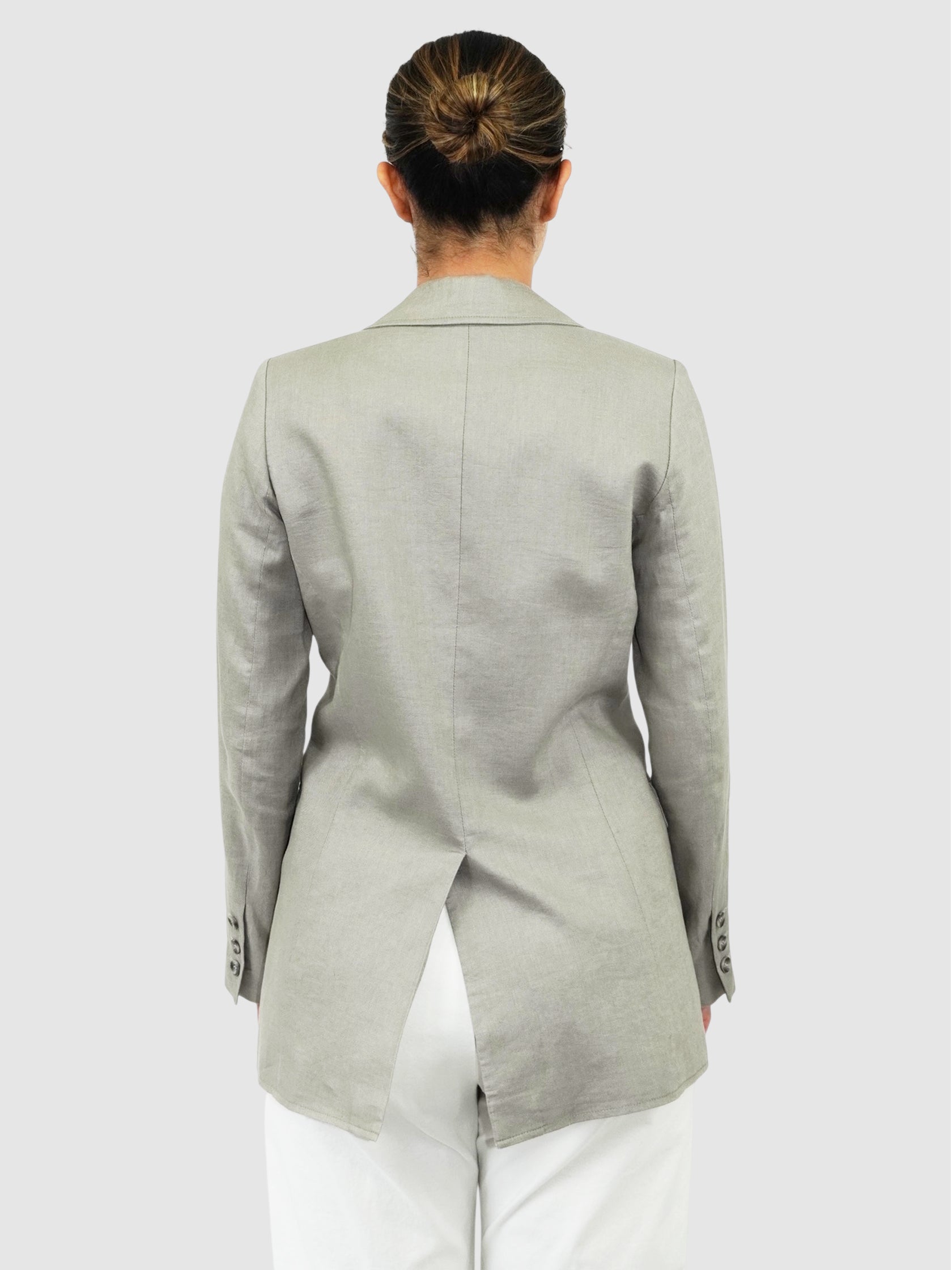 Single-Breasted Linen Blazer