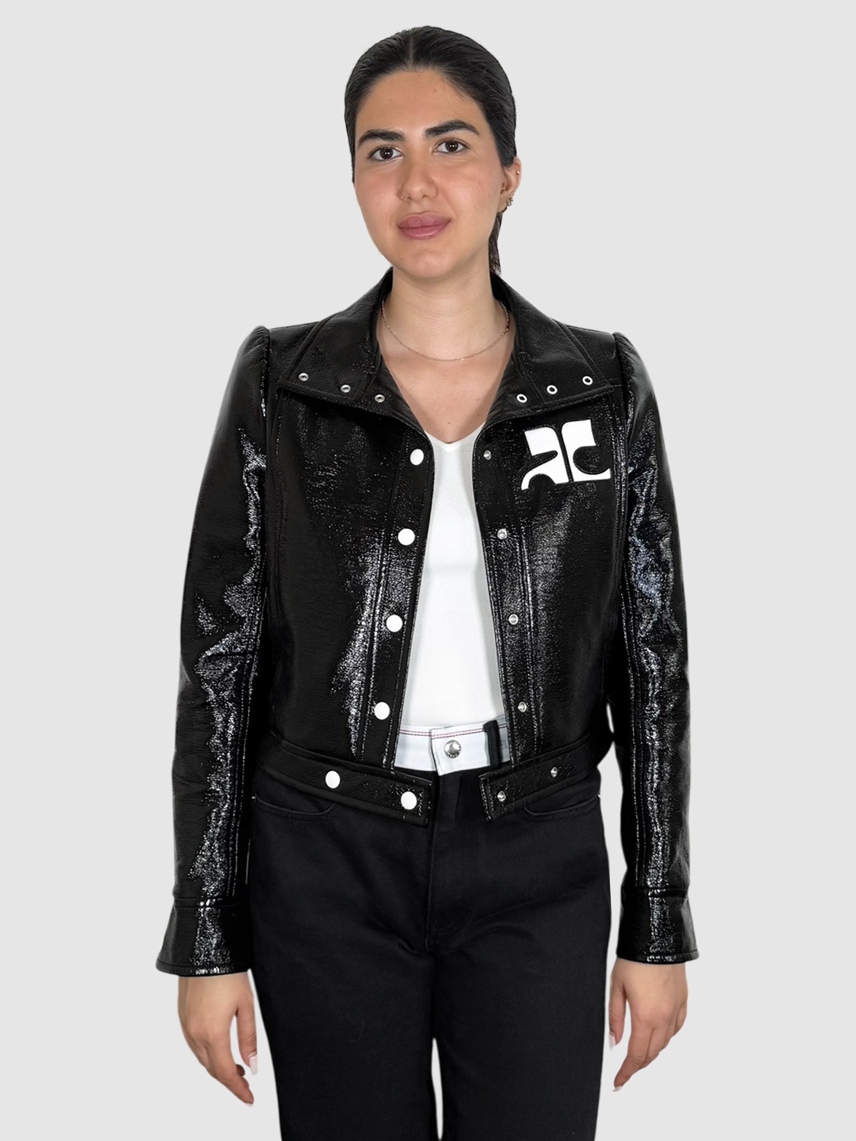 Cropped Vinyl Jacket