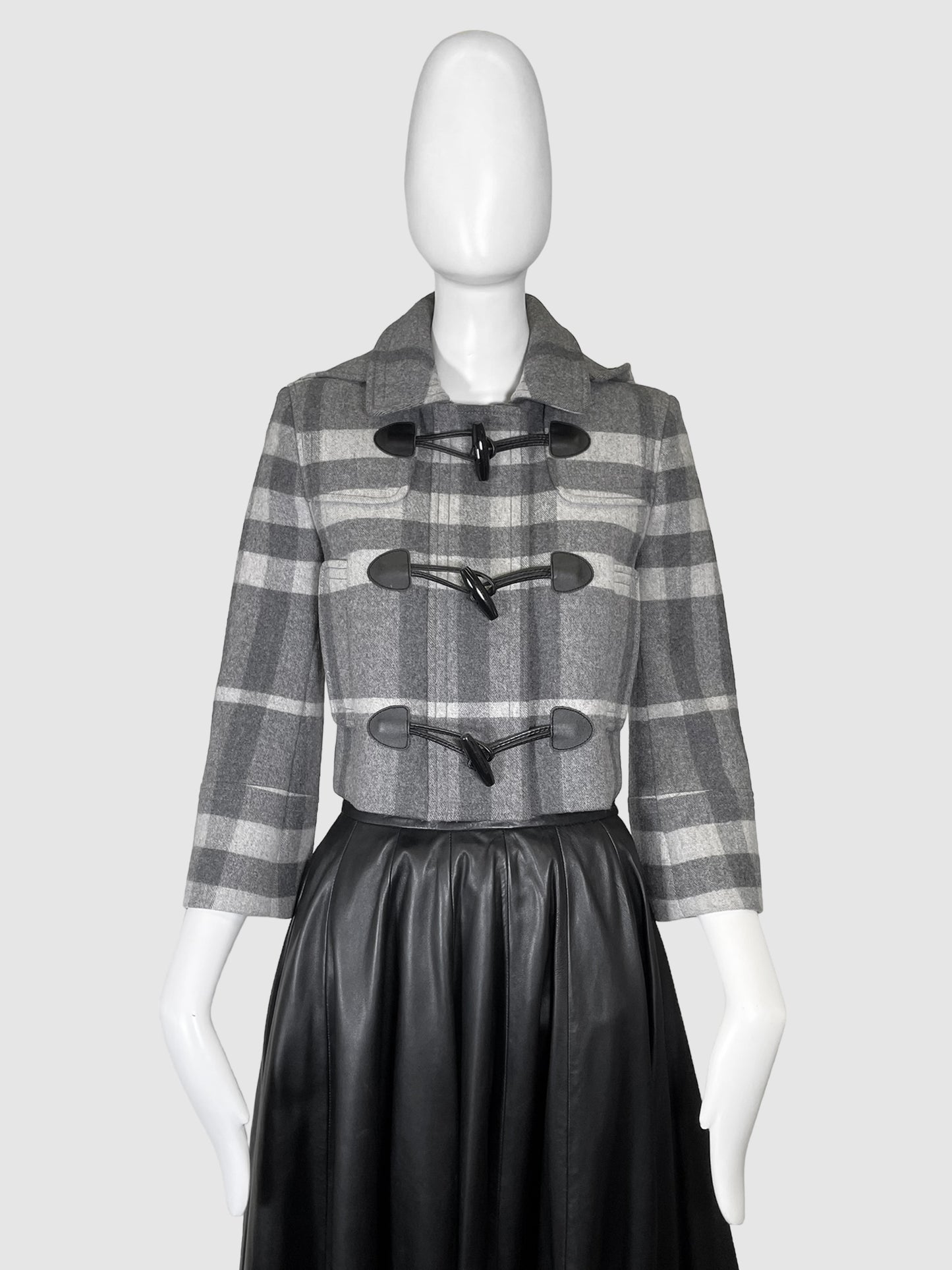 Burberry Cropped Check Jacket - Size 4