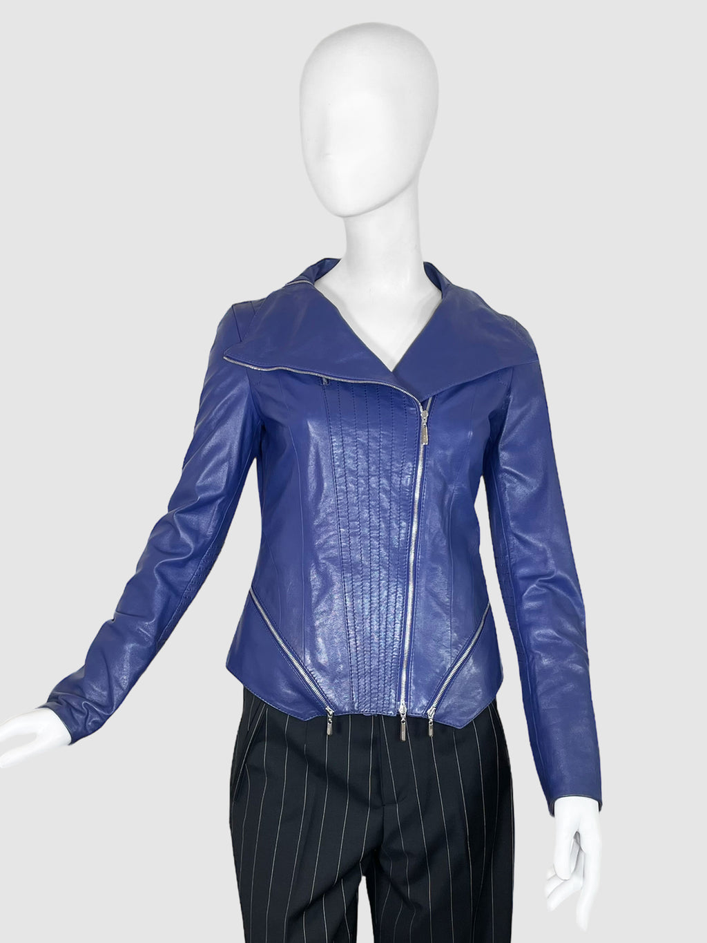Leather Moto Jacket - Size 34