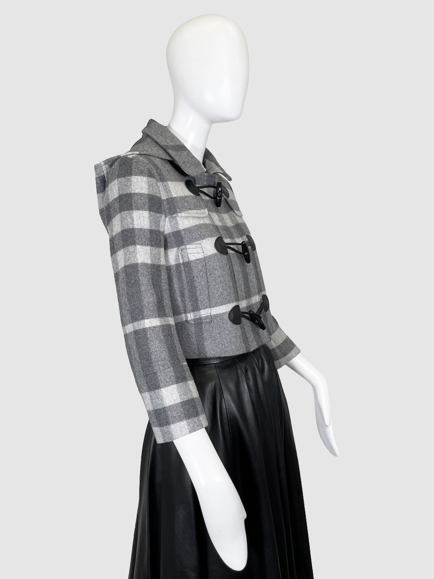 Burberry Cropped Check Jacket - Size 4