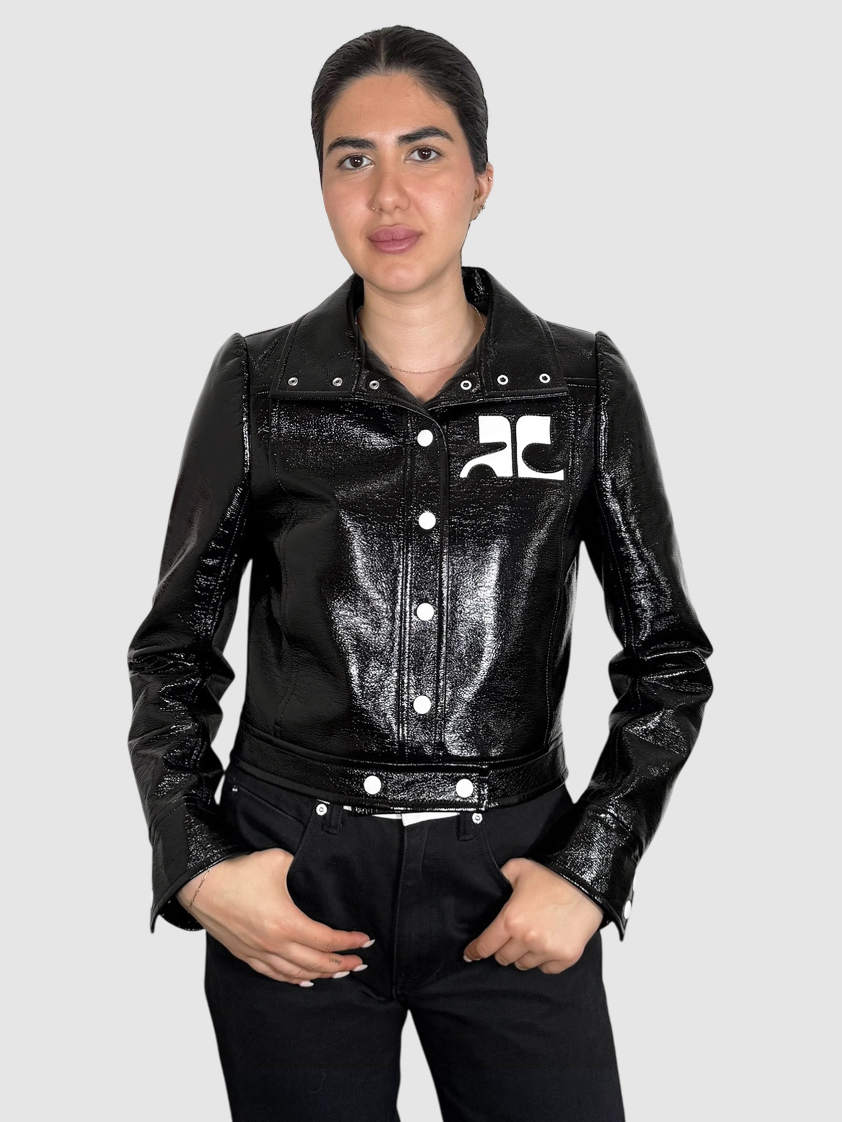 Cropped Vinyl Jacket