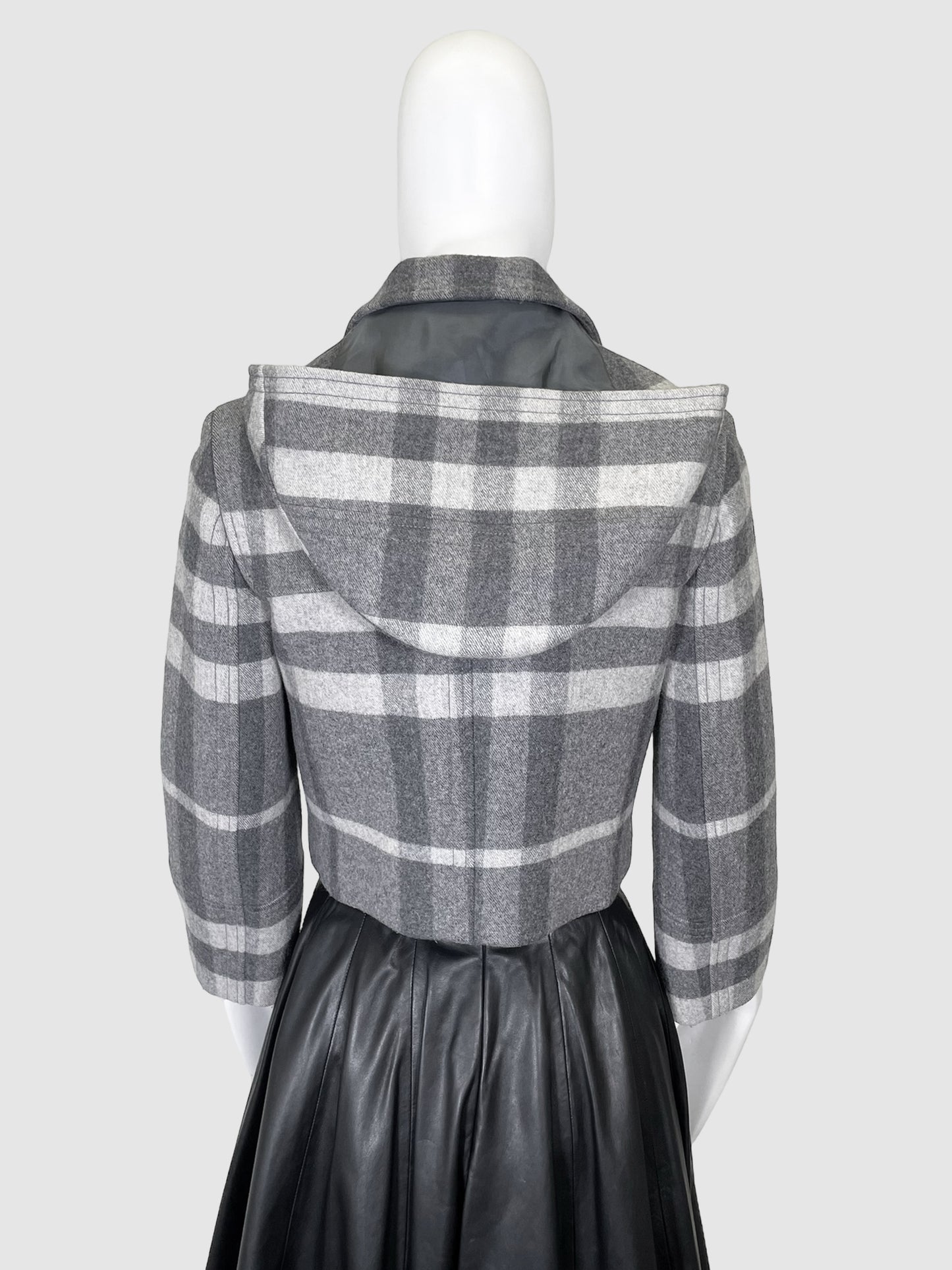 Burberry Cropped Check Jacket - Size 4