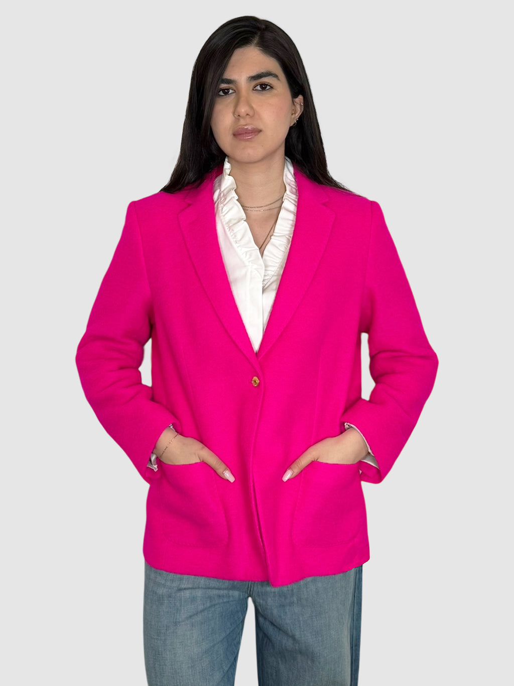 Wool Single-Button Blazer