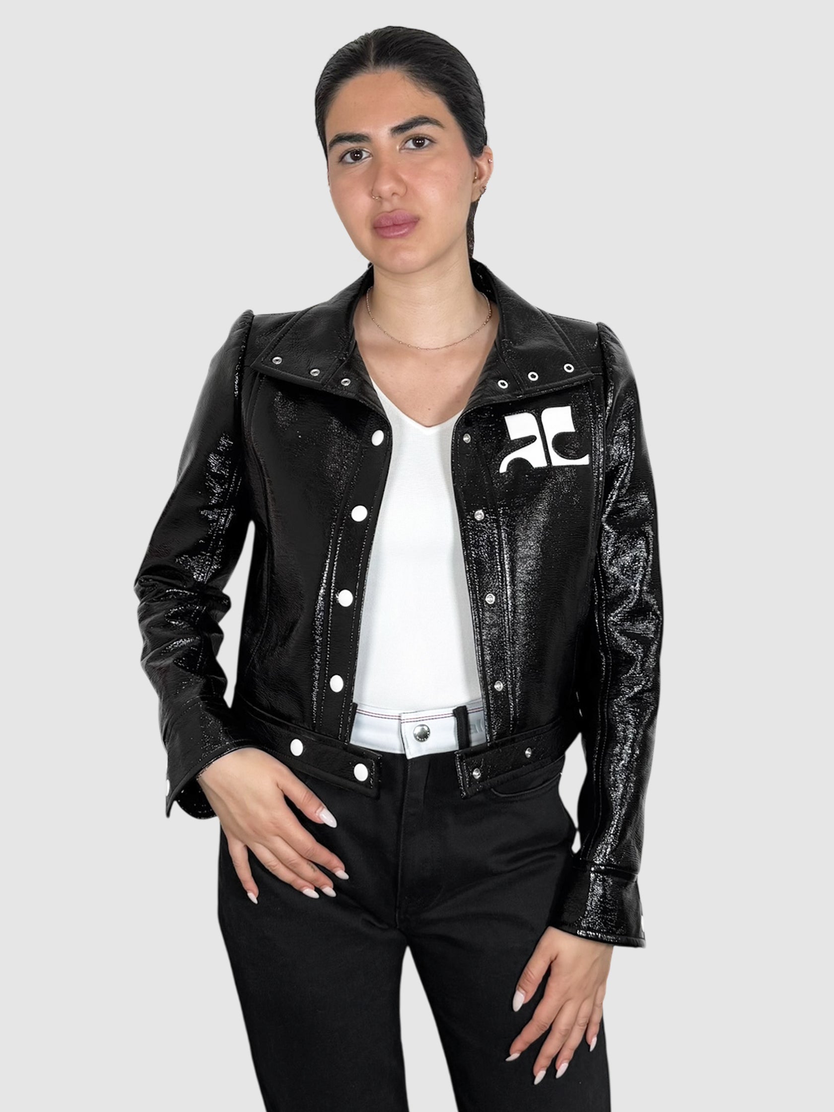 Cropped Vinyl Jacket