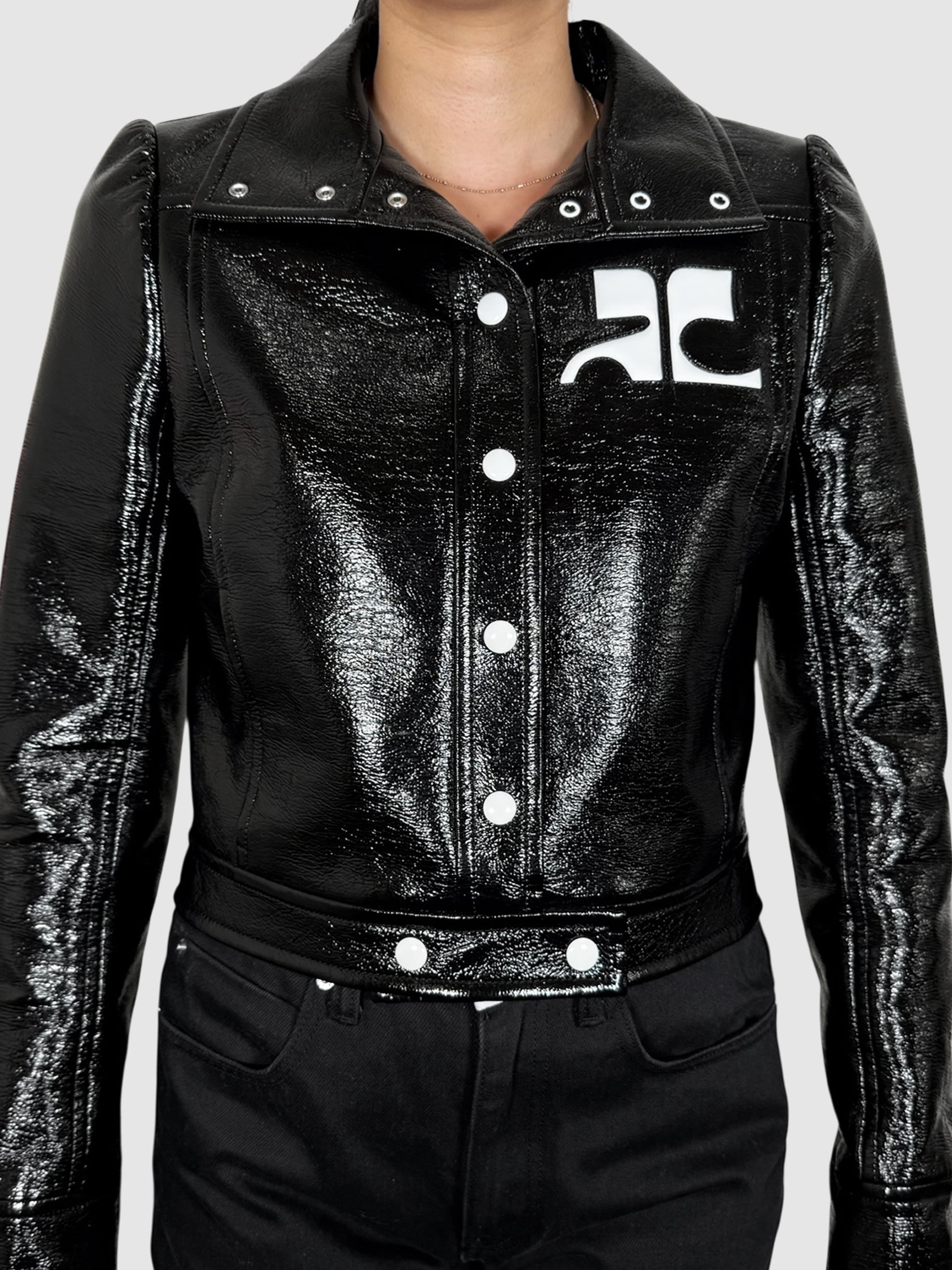 Cropped Vinyl Jacket