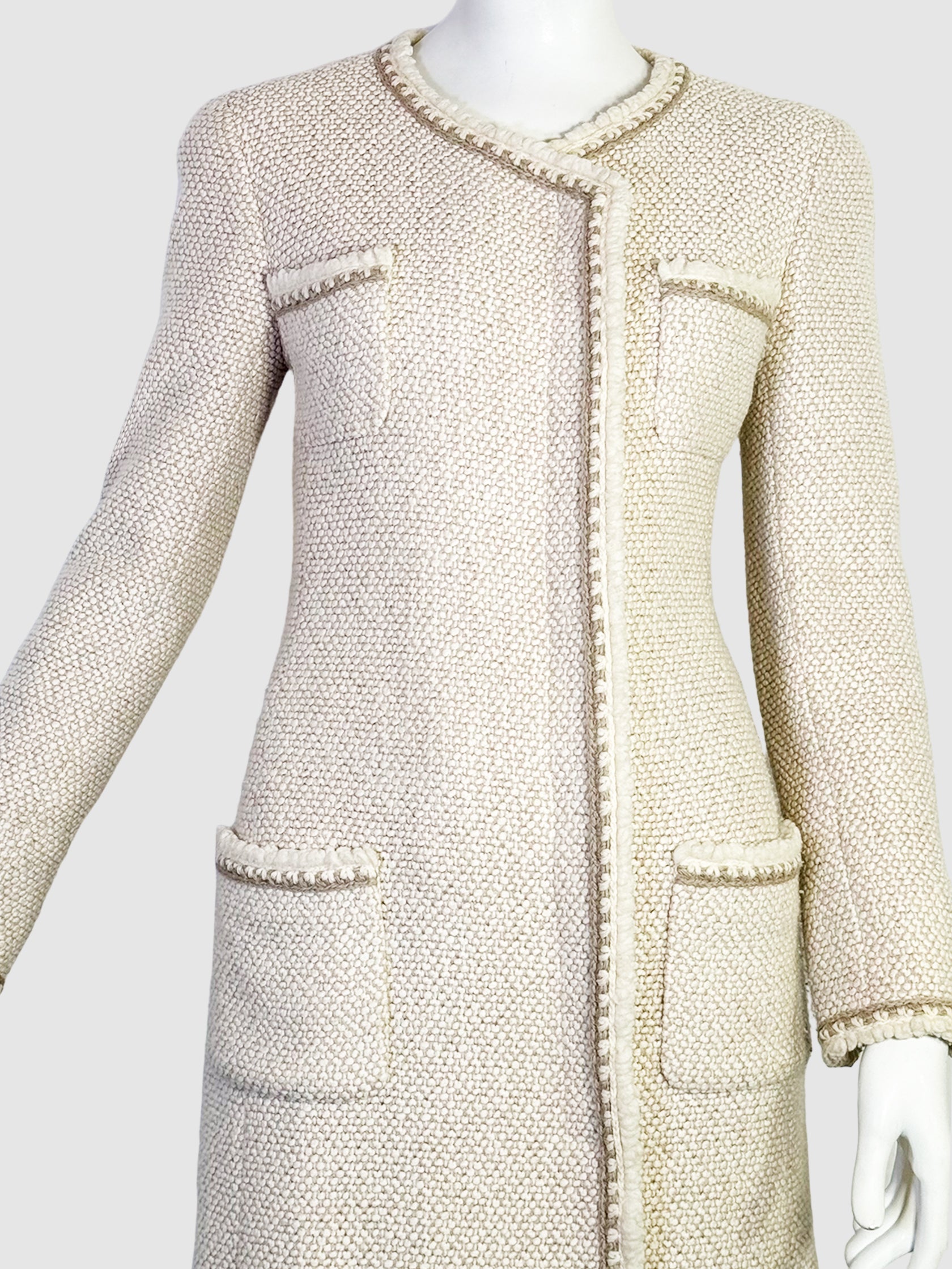 Wool Tweed Coat - Size 36