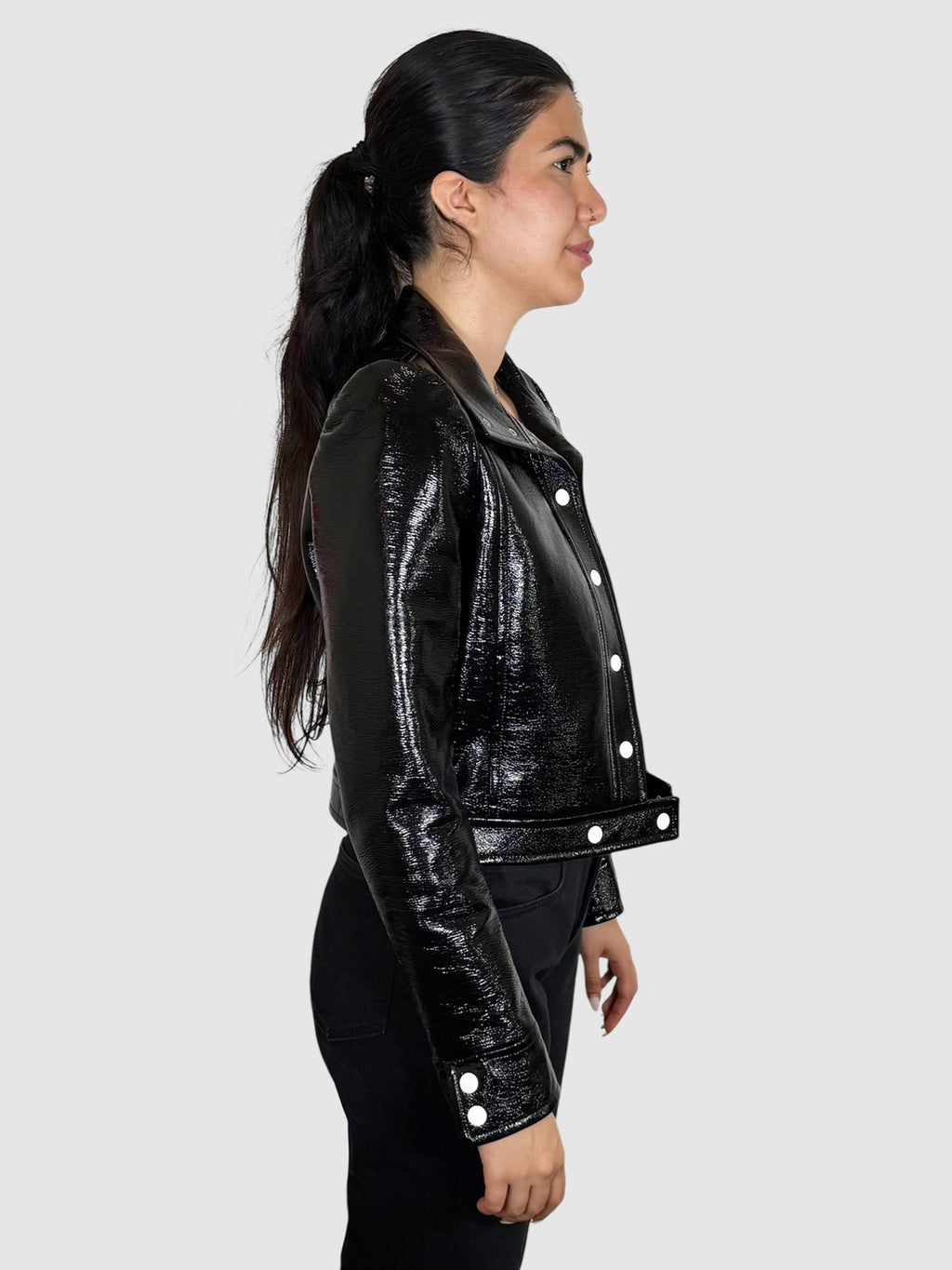 Cropped Vinyl Jacket