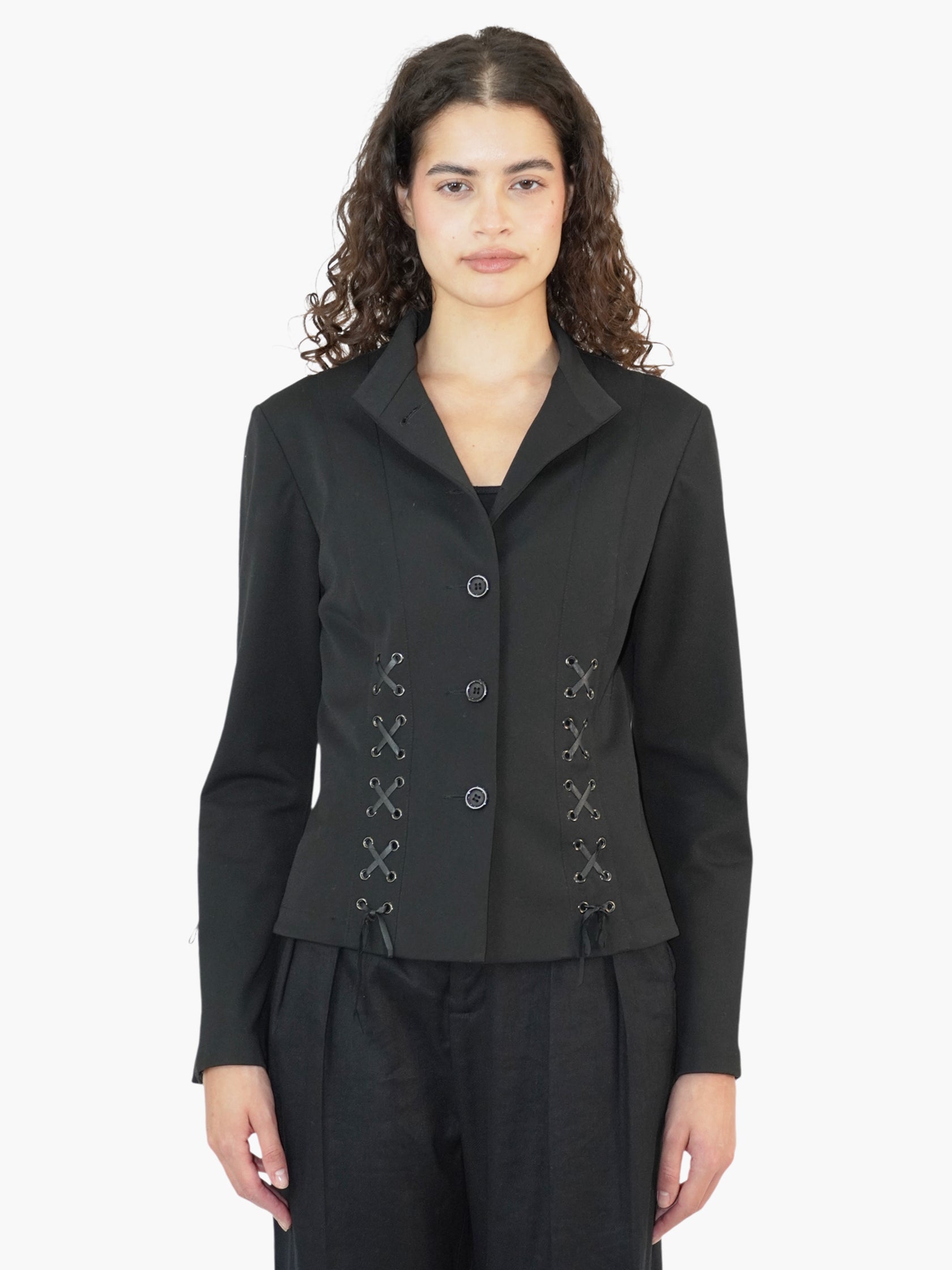 Lace-Up Detail Jacket