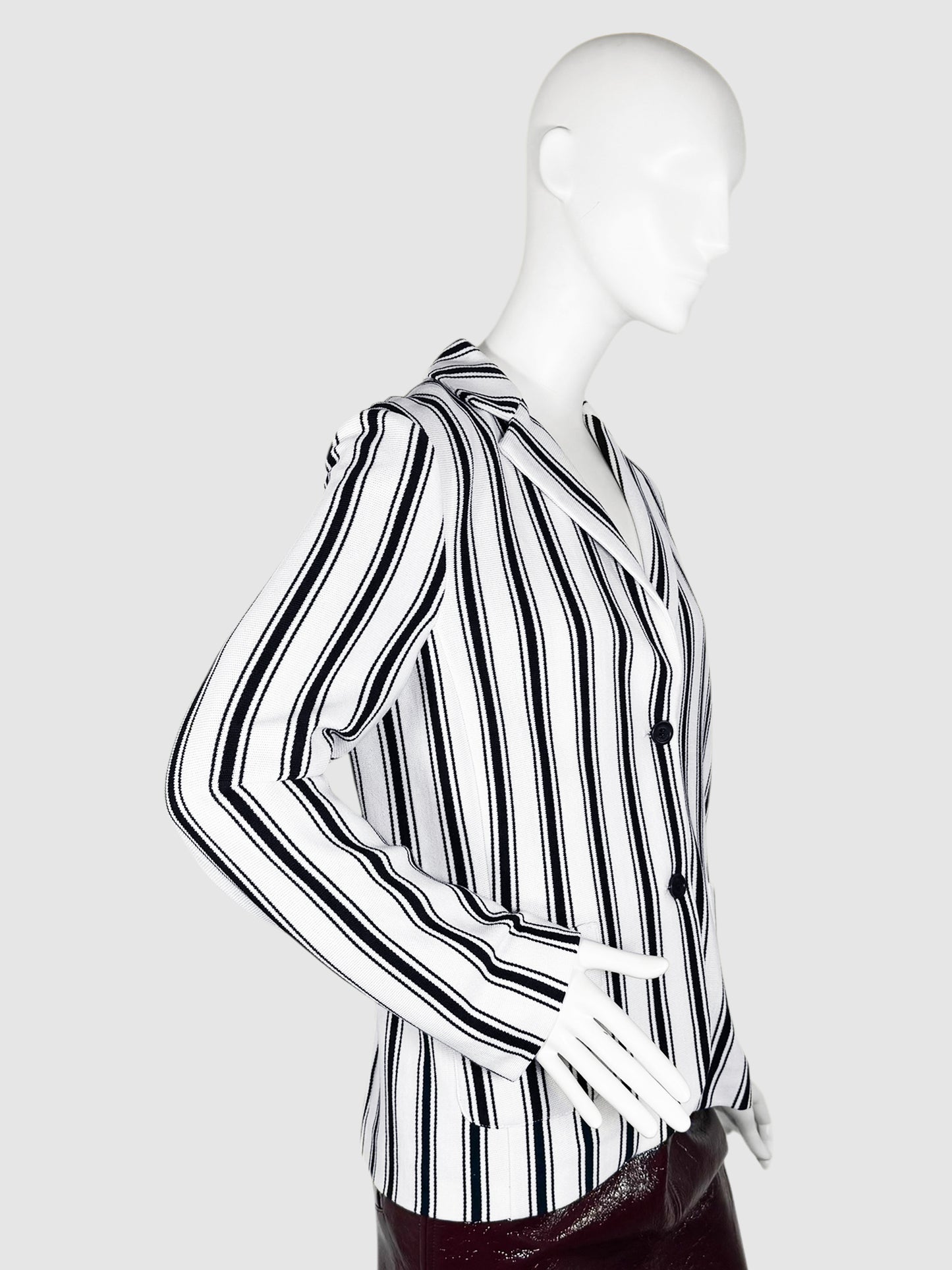 Stripe Single-Breasted Blazer - Size 10