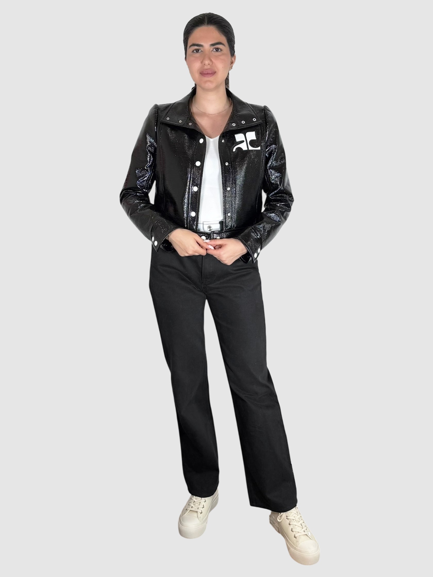 Cropped Vinyl Jacket