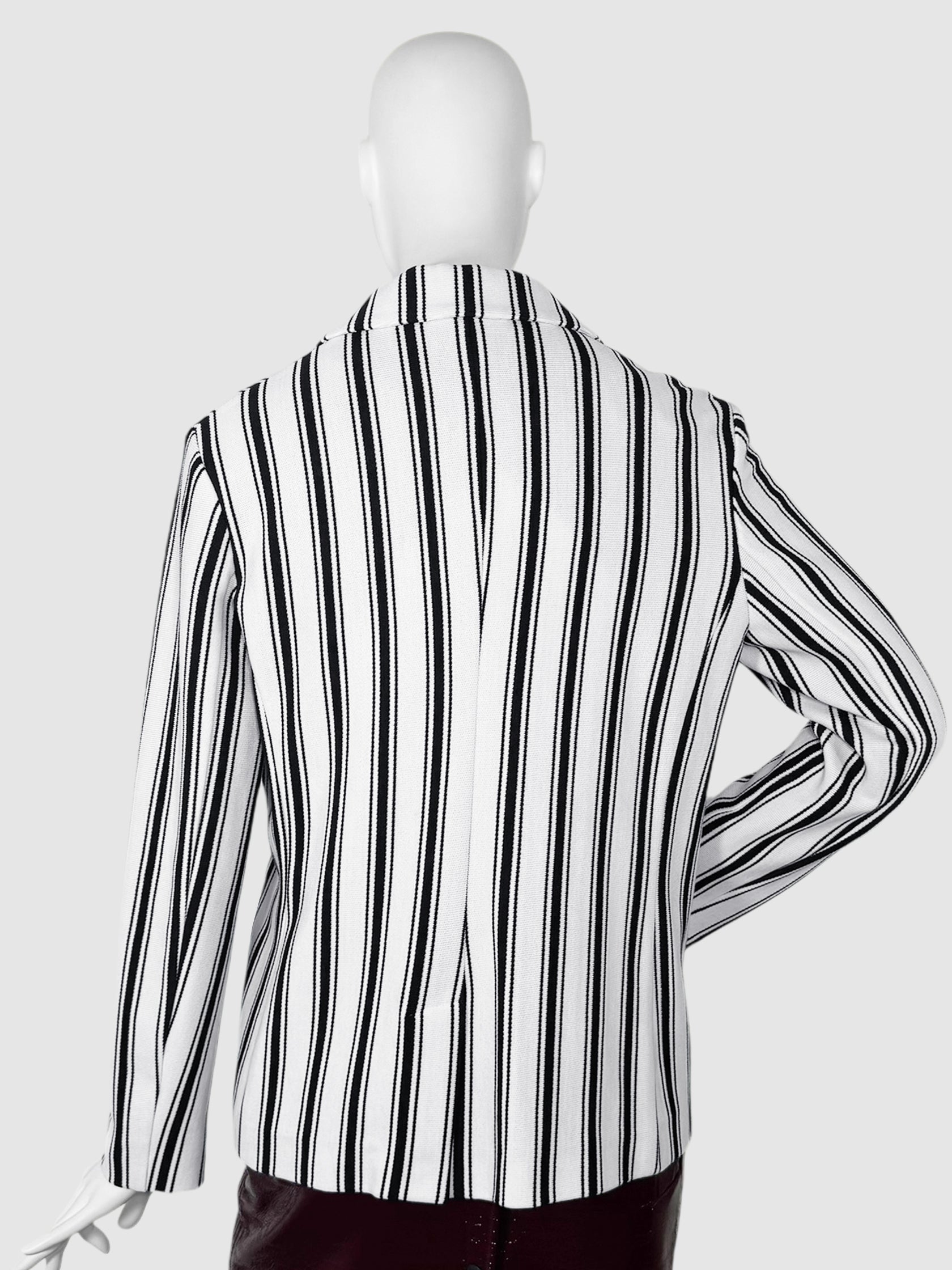 Stripe Single-Breasted Blazer - Size 10