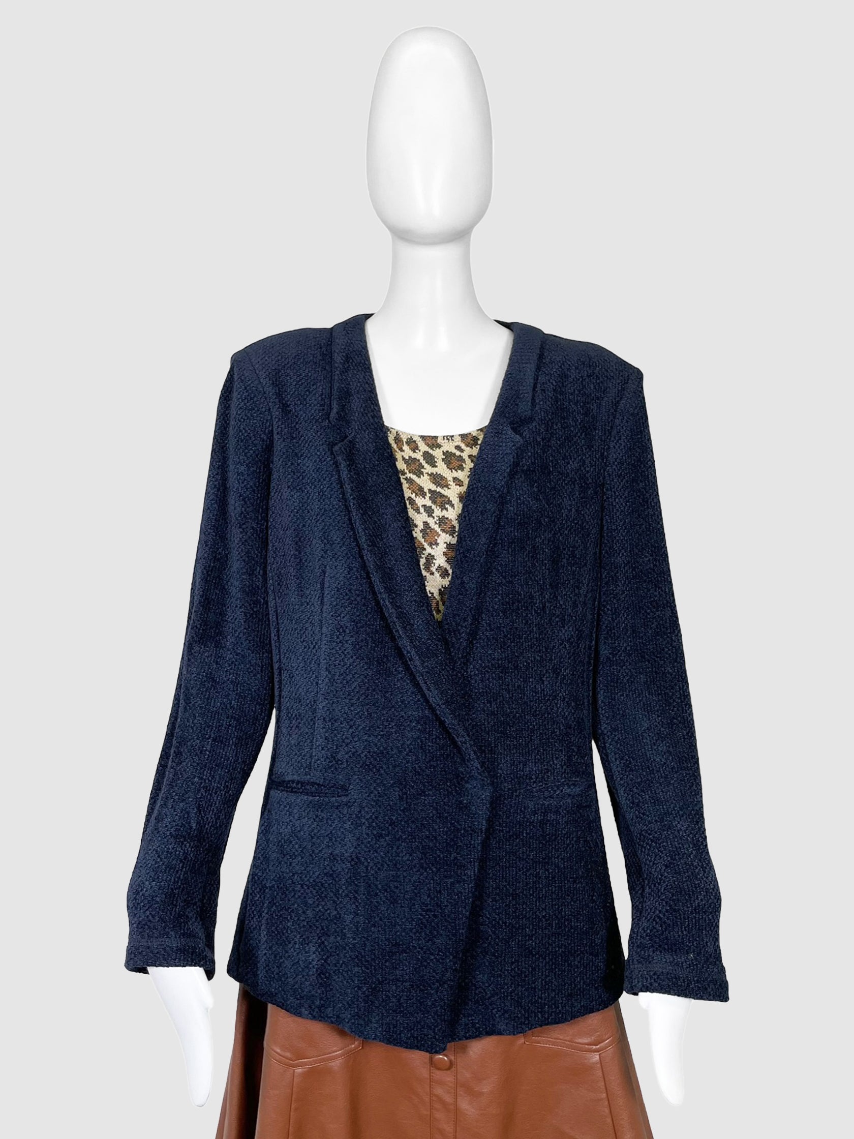 Chenille Single-Breasted Blazer - Size 48