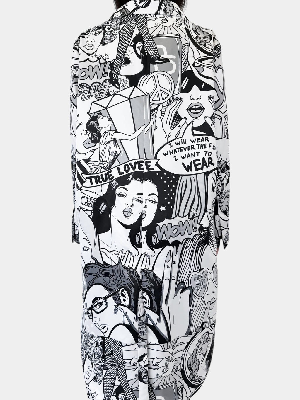 Pop Art Single Breasted Coat - Size L