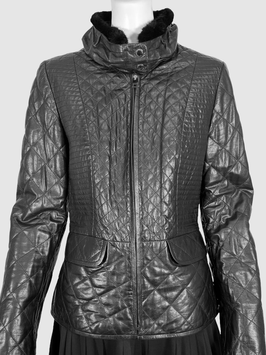 Leather and Shearling Jacket - Size 10