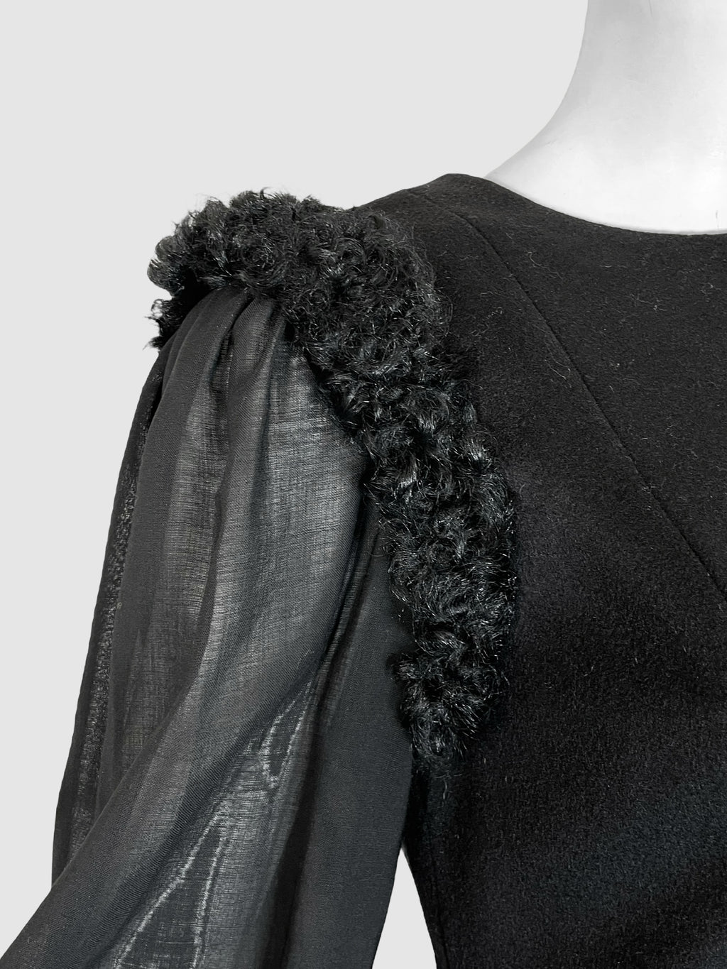 Cashmere Puff Sleeve Jacket - Size 36