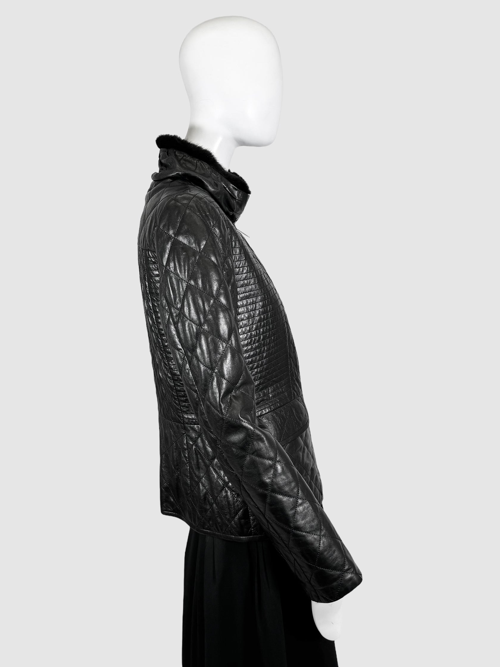 Leather and Shearling Jacket - Size 10