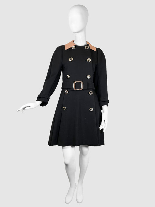 Wool Double-Breasted Coat - Size 40