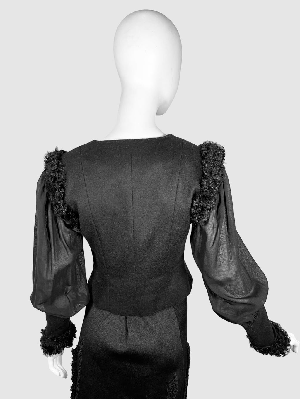 Cashmere Puff Sleeve Jacket - Size 36