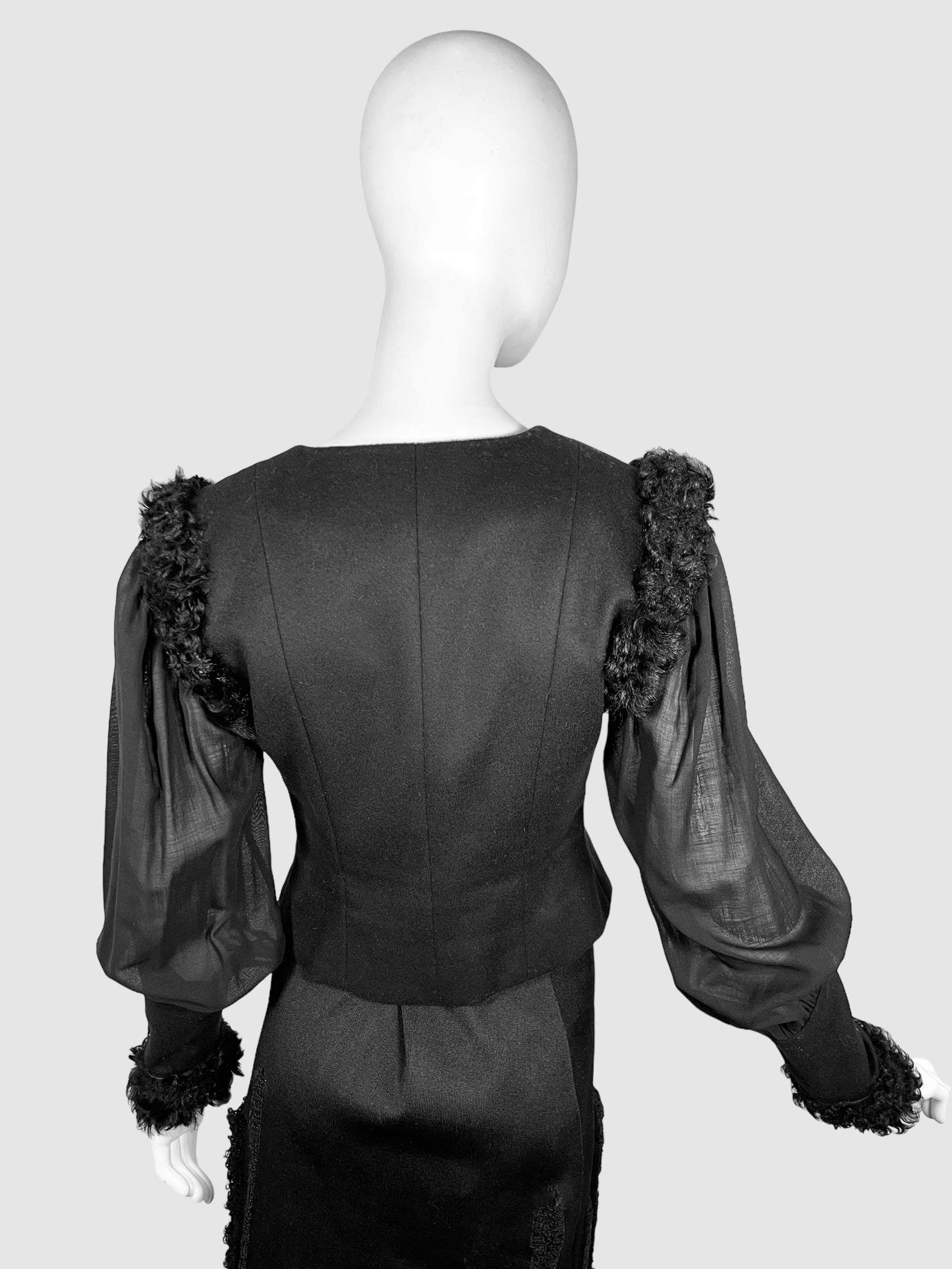 Cashmere Puff Sleeve Jacket - Size 36