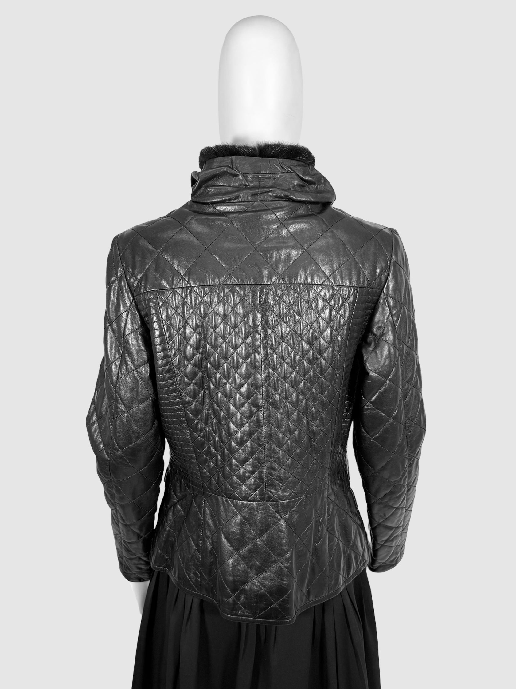 Leather and Shearling Jacket - Size 10