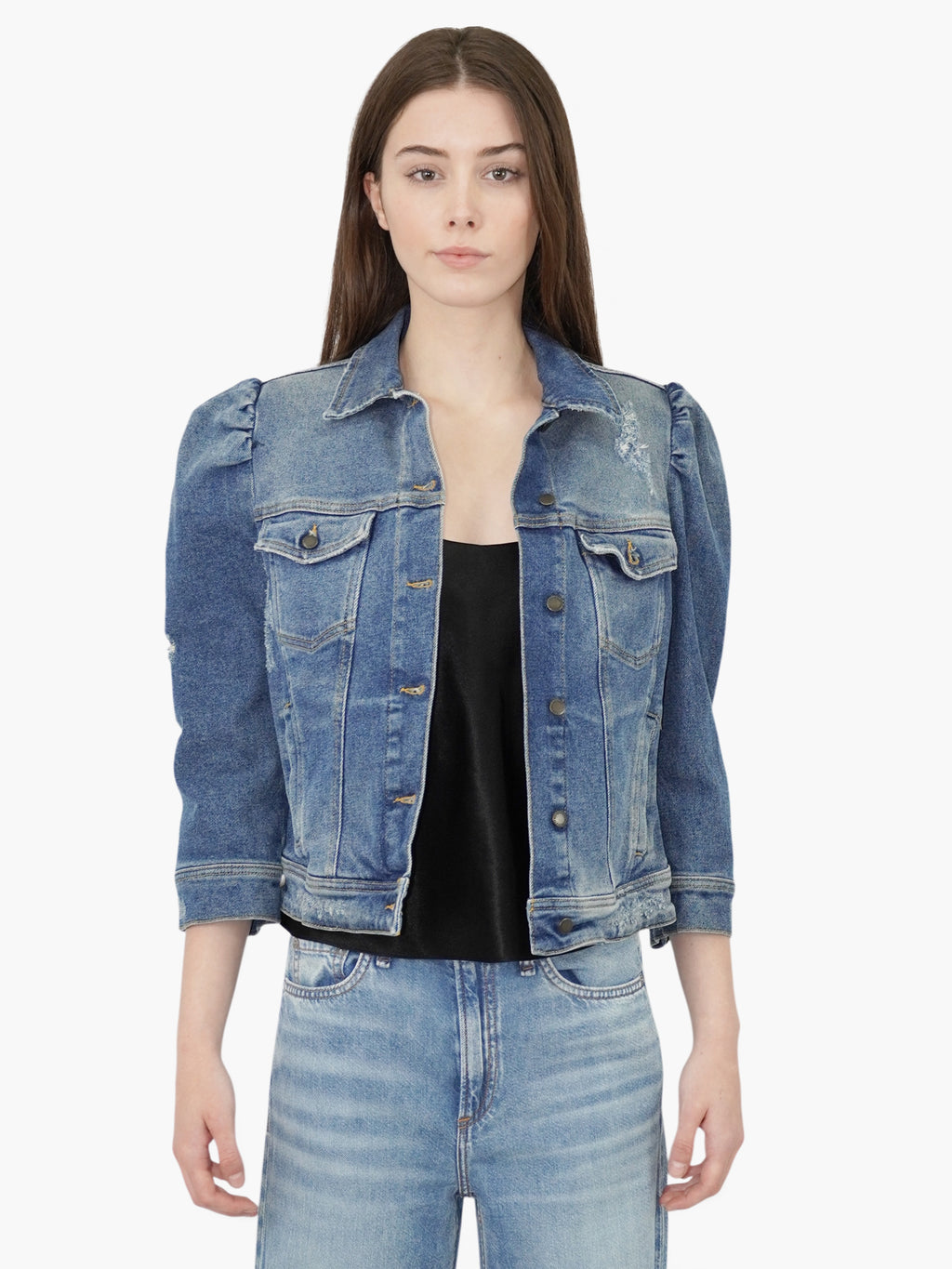 Puff Sleeve Denim Jacket