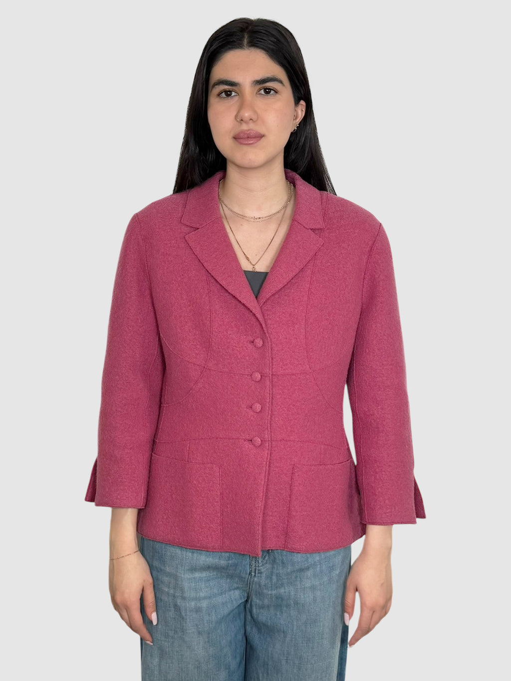 Wool Button-Up Blazer