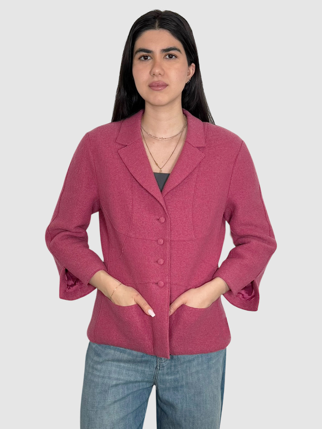 Wool Button-Up Blazer