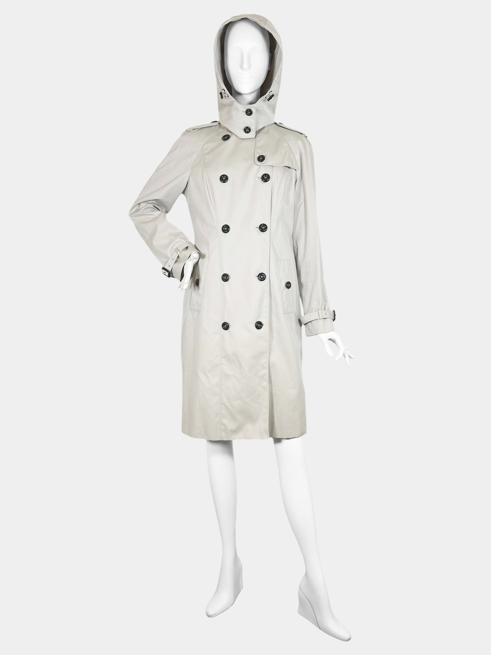 Double Breasted Mid-Length Trench Coat - Size 8