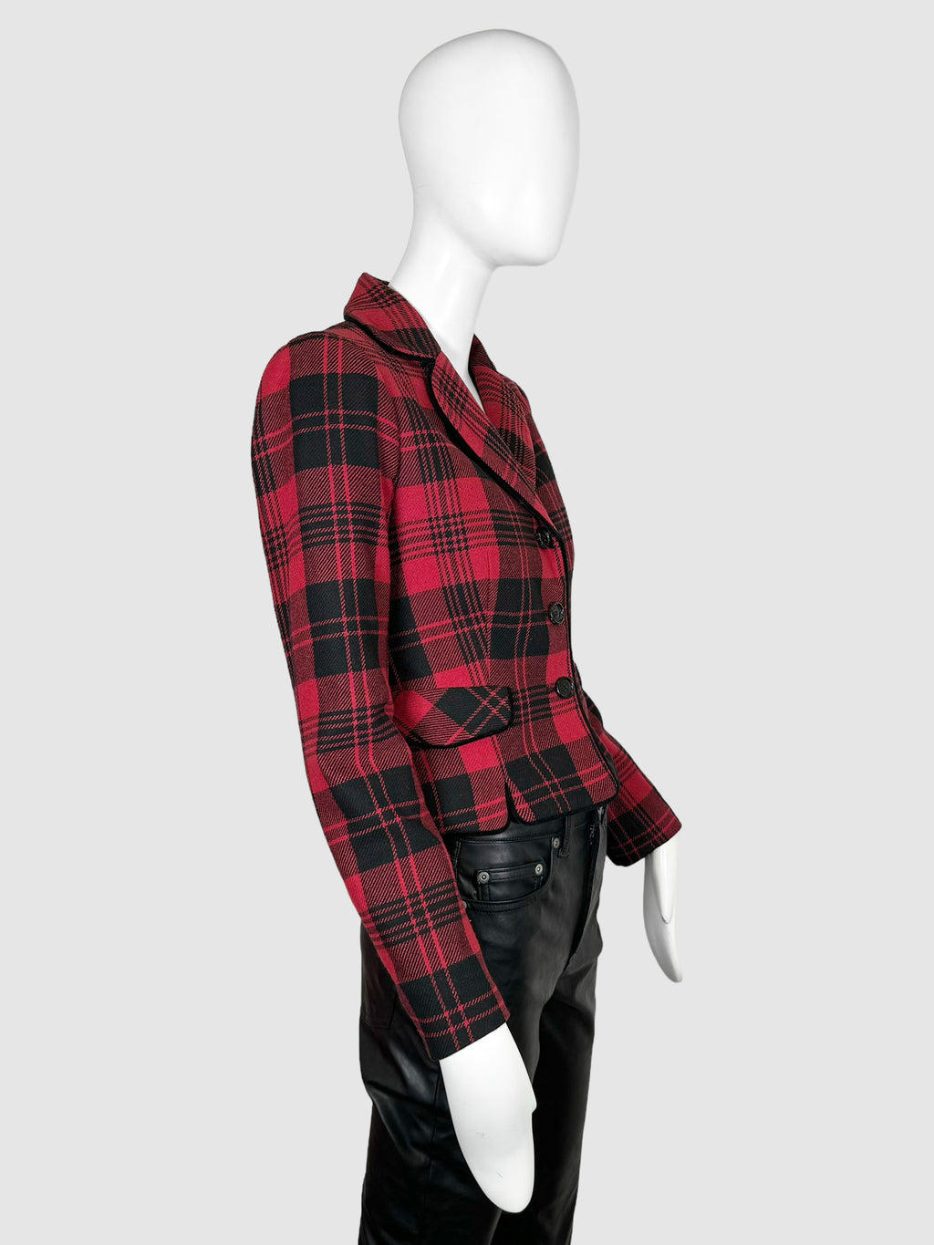 Plaid Crop Blazer - Size 2