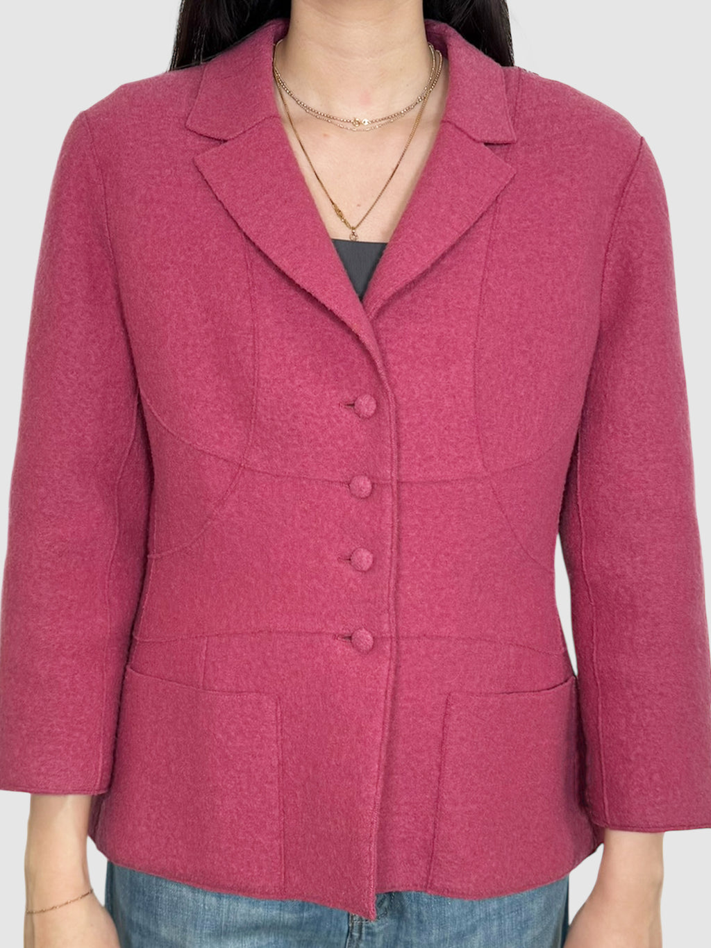 Wool Button-Up Blazer