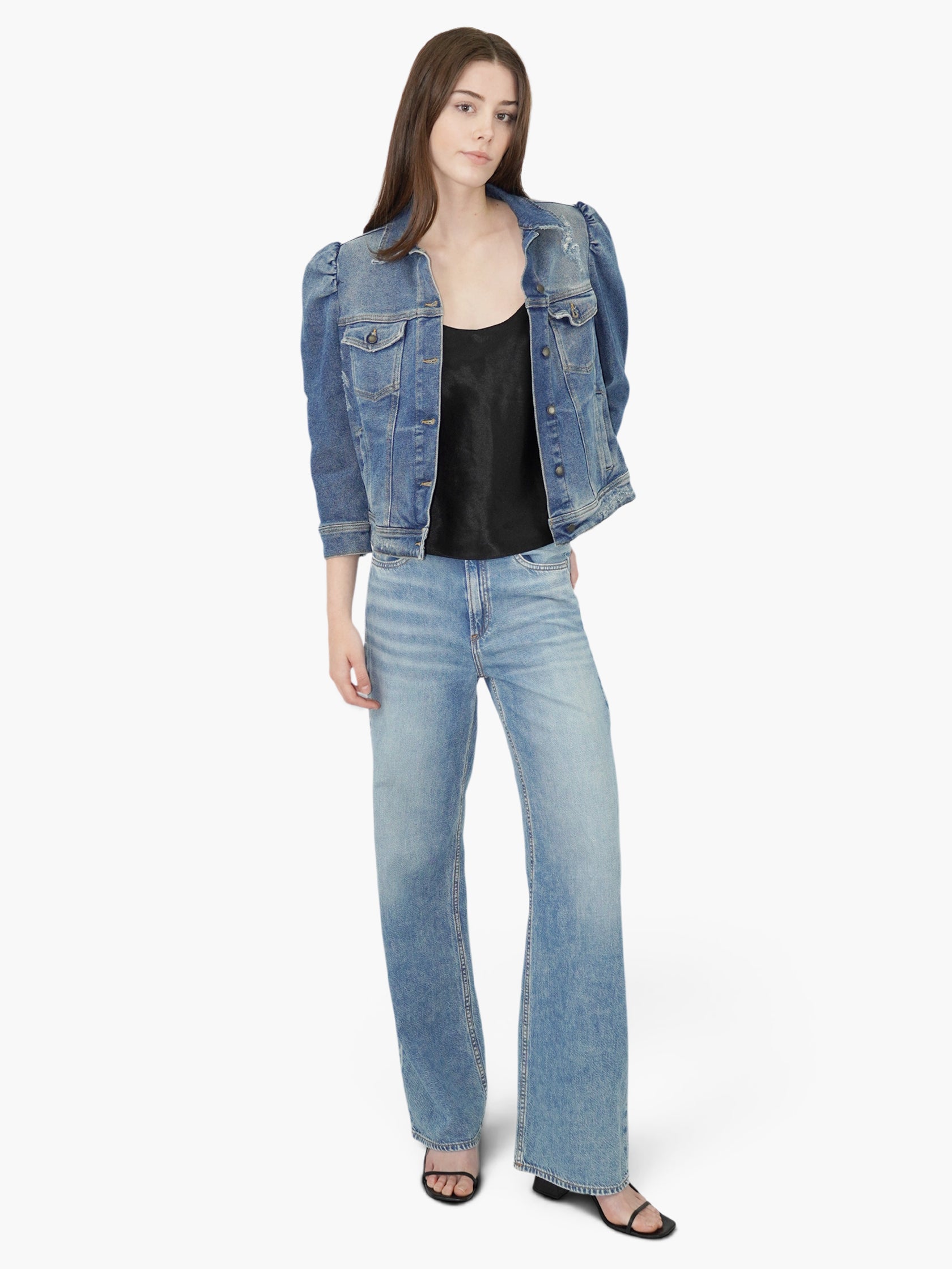 Puff Sleeve Denim Jacket