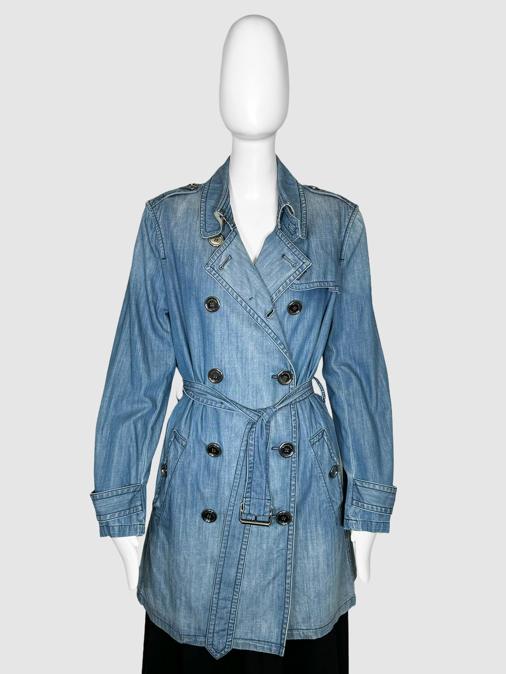 Denim Trench Coat - Size 14