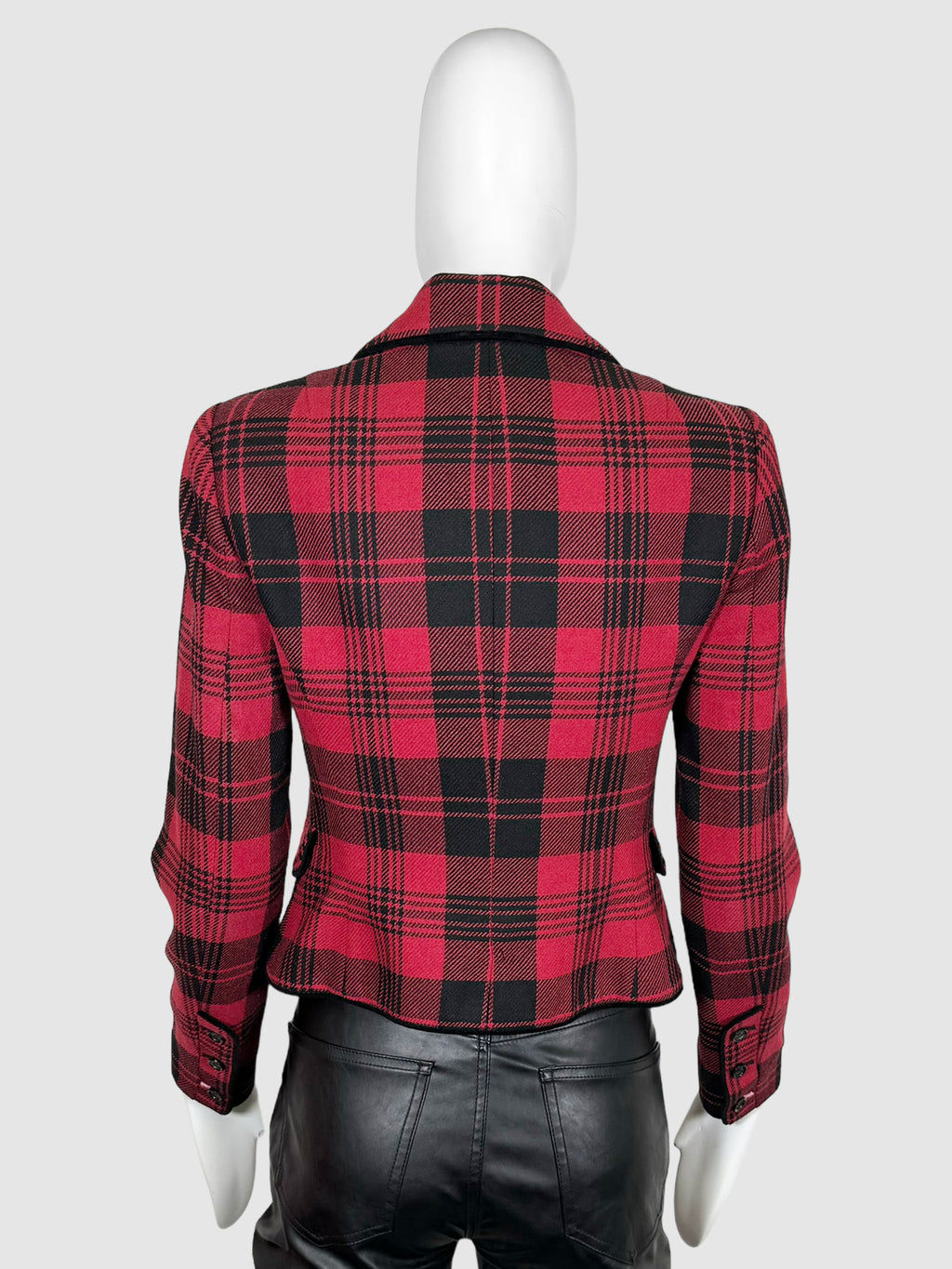 Plaid Crop Blazer - Size 2