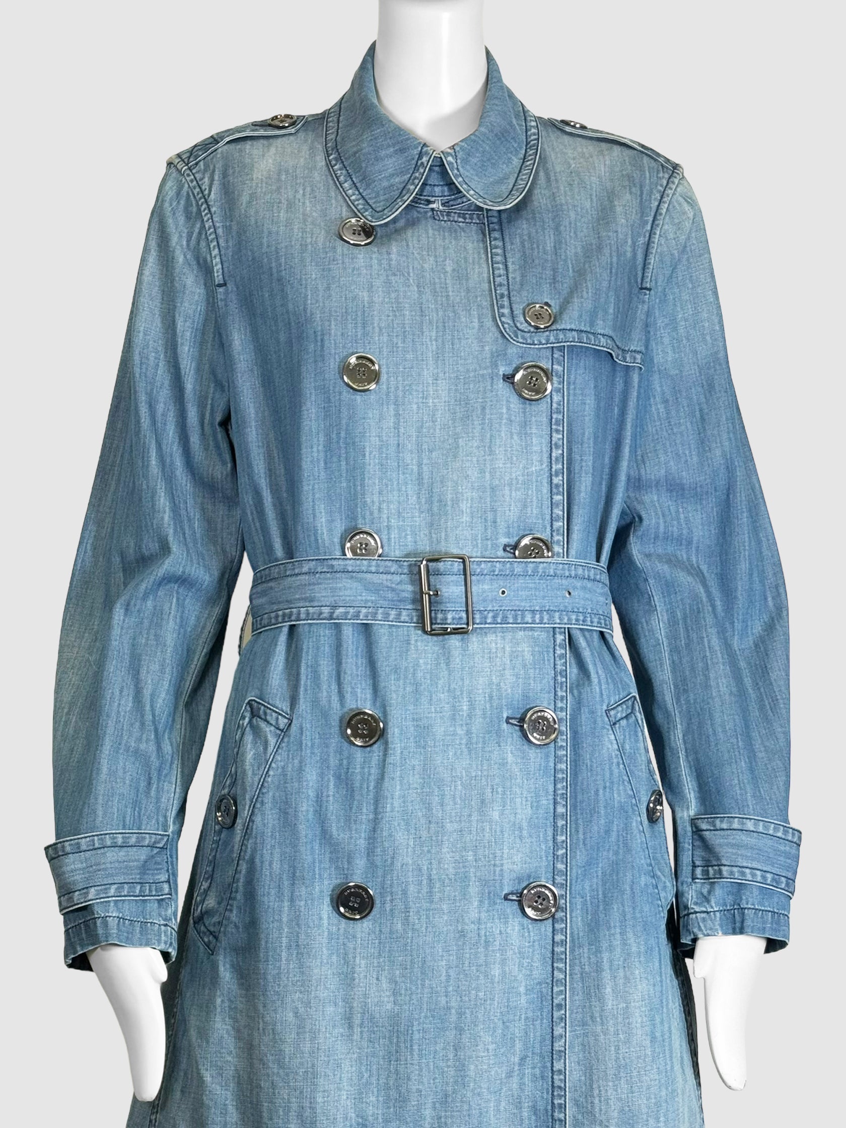 Denim Trench Coat - Size 14