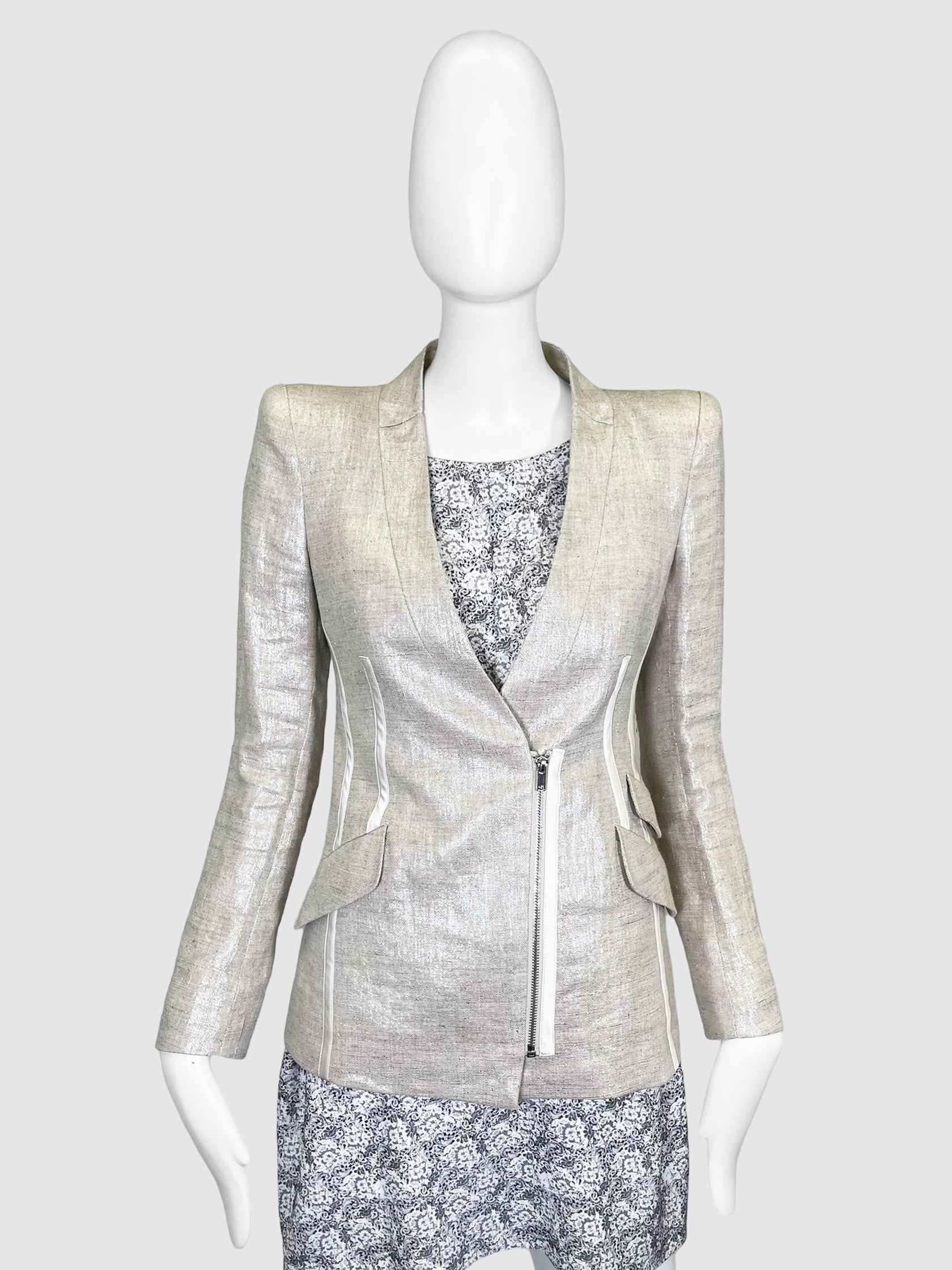 Mackage Metallic Zip-Up Blazer - Size 2
