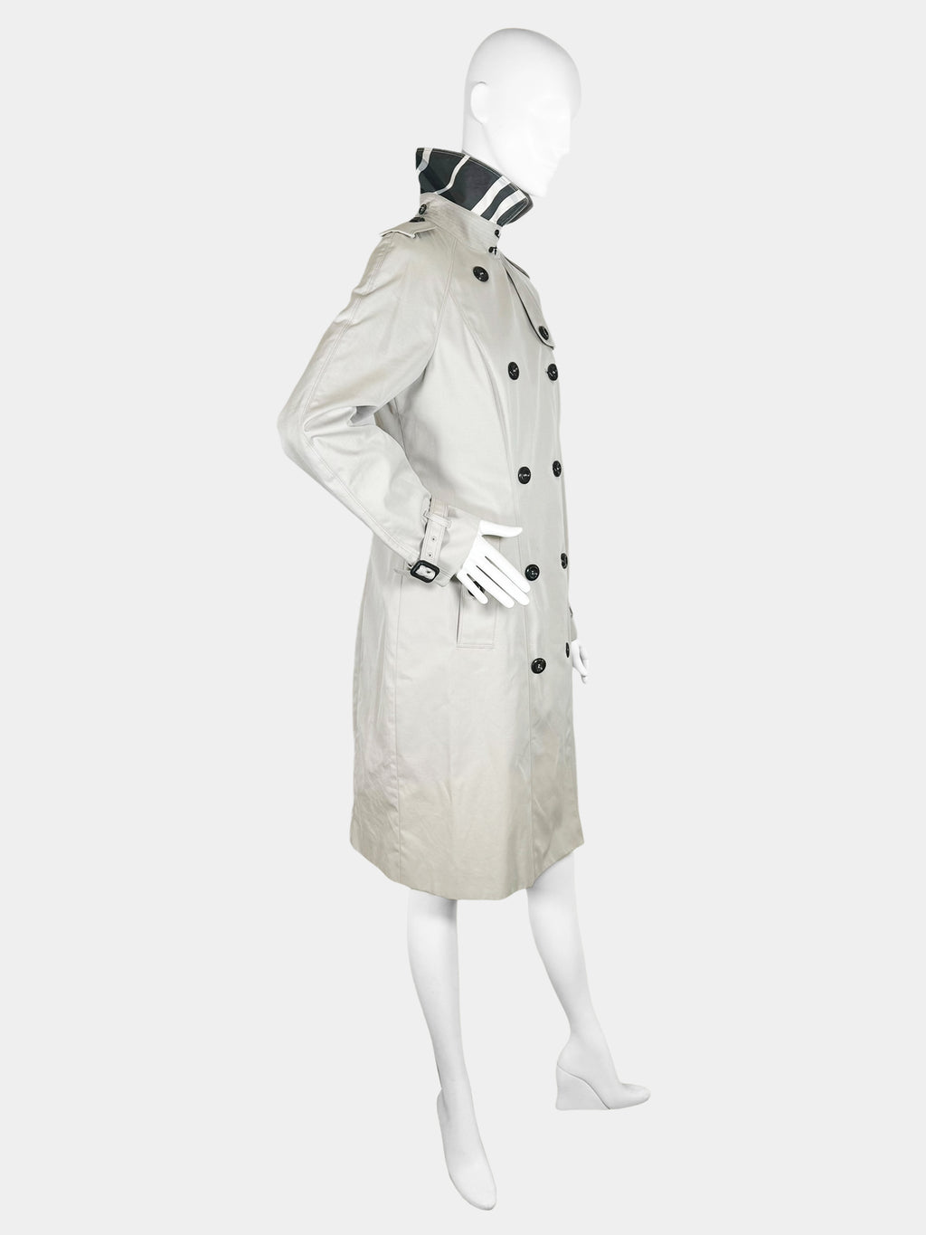 Double Breasted Mid-Length Trench Coat - Size 8