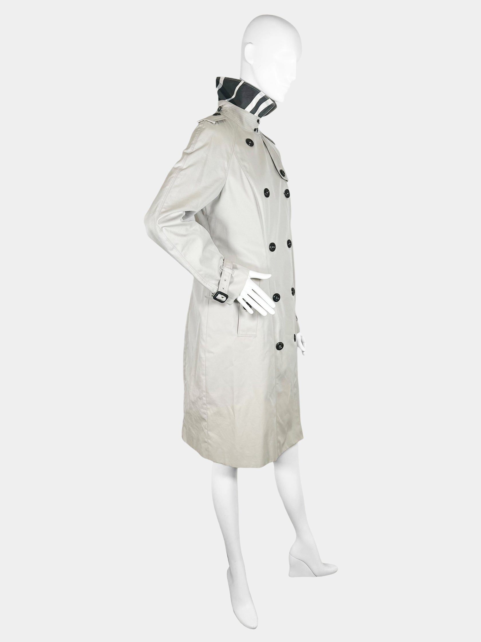 Double Breasted Mid-Length Trench Coat - Size 8