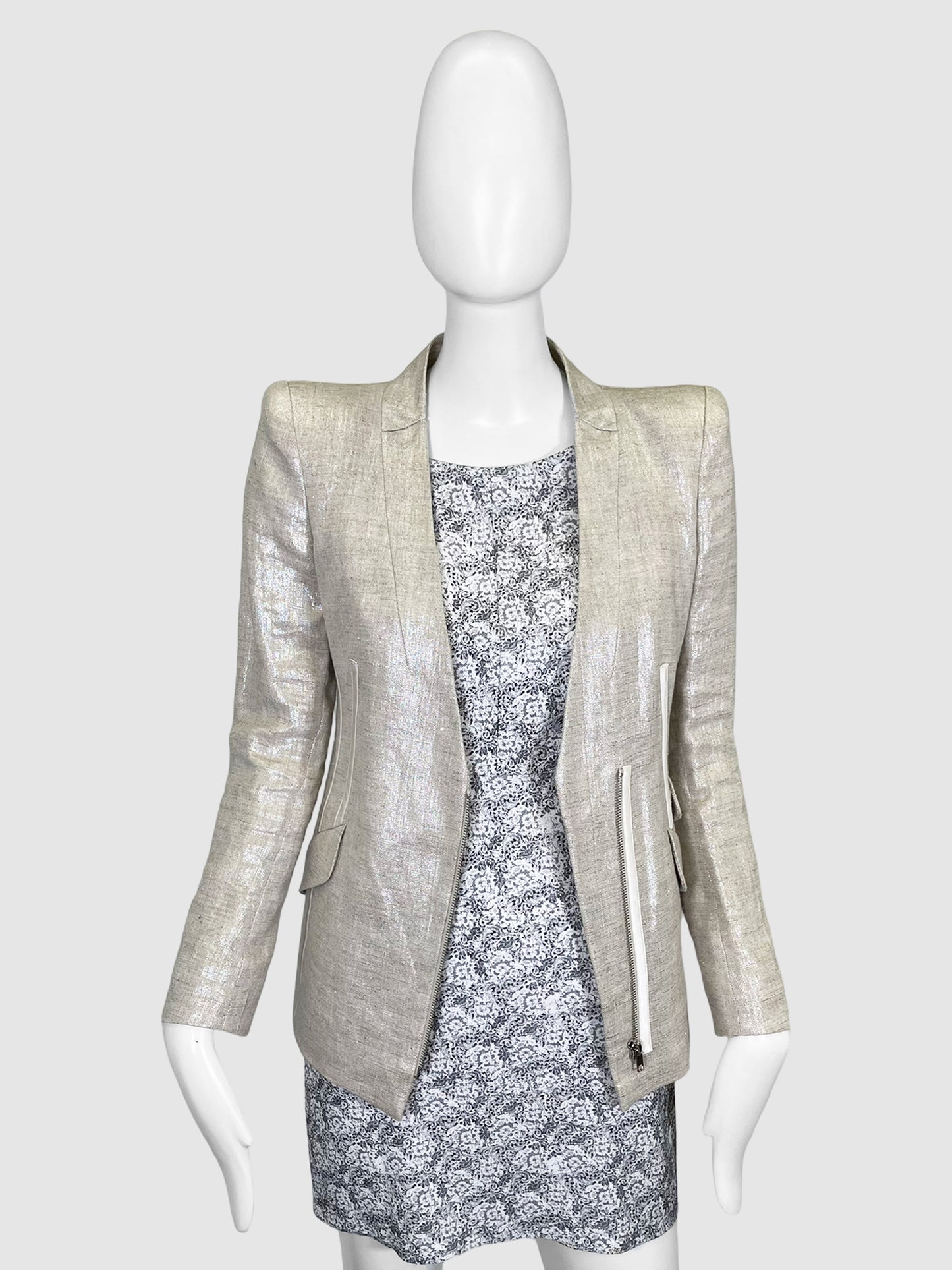 Mackage Metallic Zip-Up Blazer - Size 2